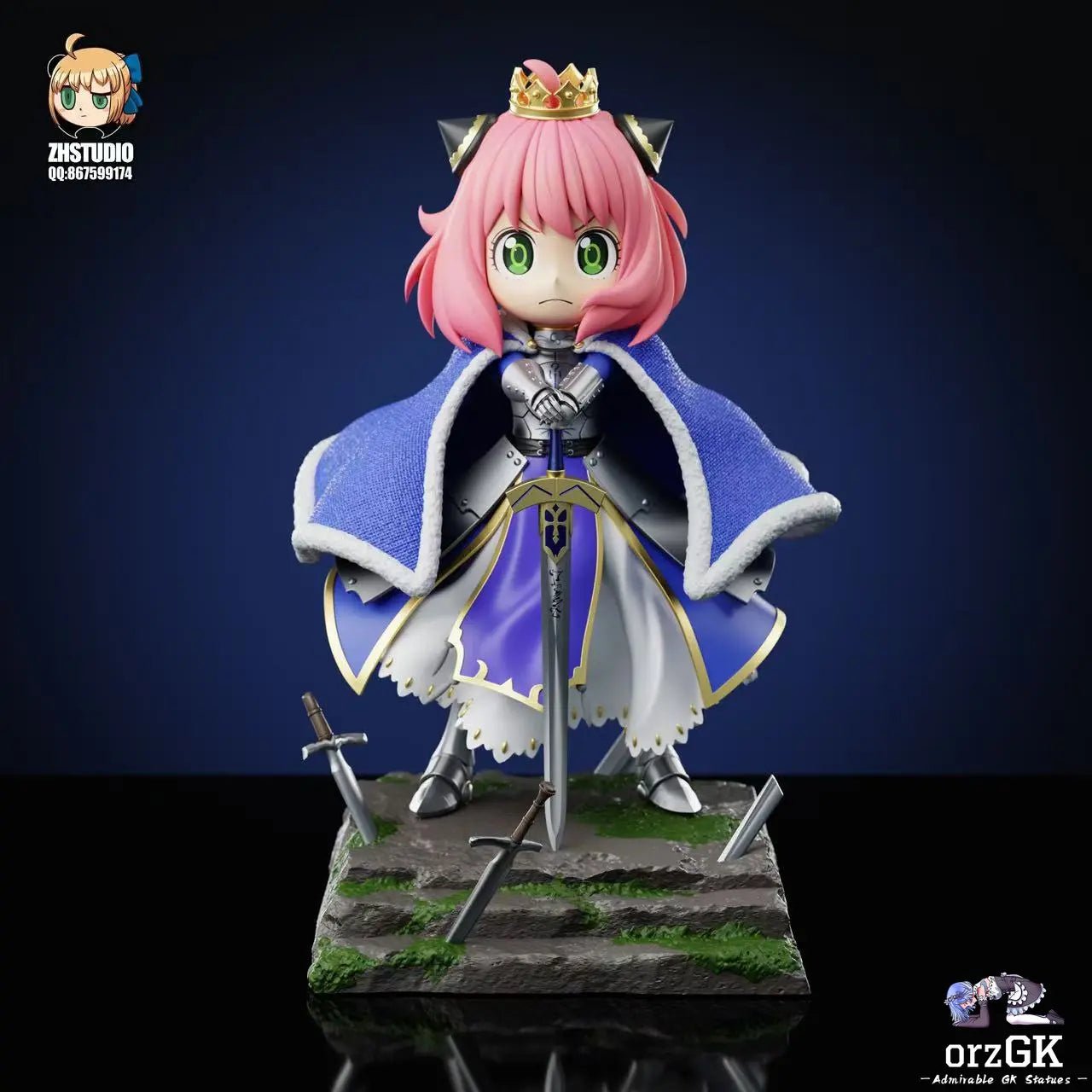 ZH Studio - Spy x Family Anya Forger COS Saber resin statue Navy Toys anime figure