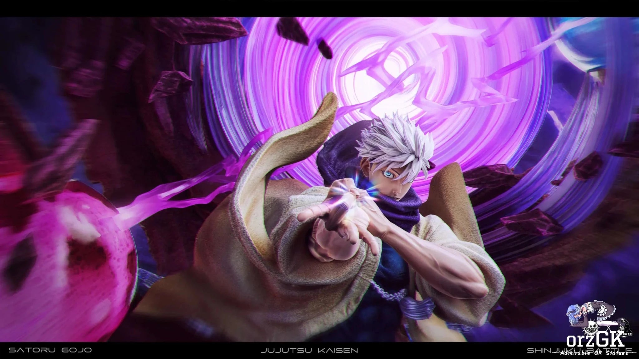 ZanyJoke Studio & Temple Studio - Jujutsu Kaisen S01 Gojo Satoru, the Battle of the Demon Realm Shinjuku resin statue Navy Toys anime figure