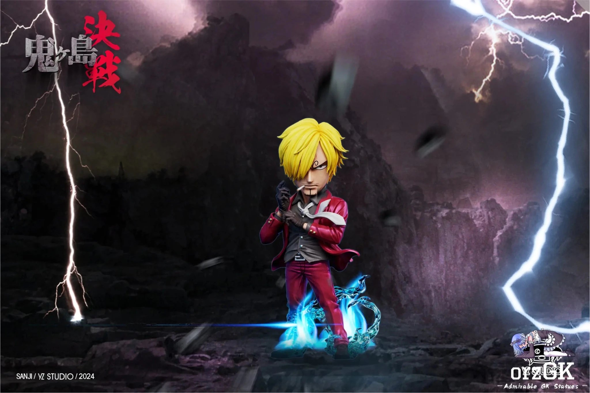 YZ Studio - One Piece Onigashima Decisive Battle Series 17 Diable Jambe Sanji resin statue Navy Toys anime figure