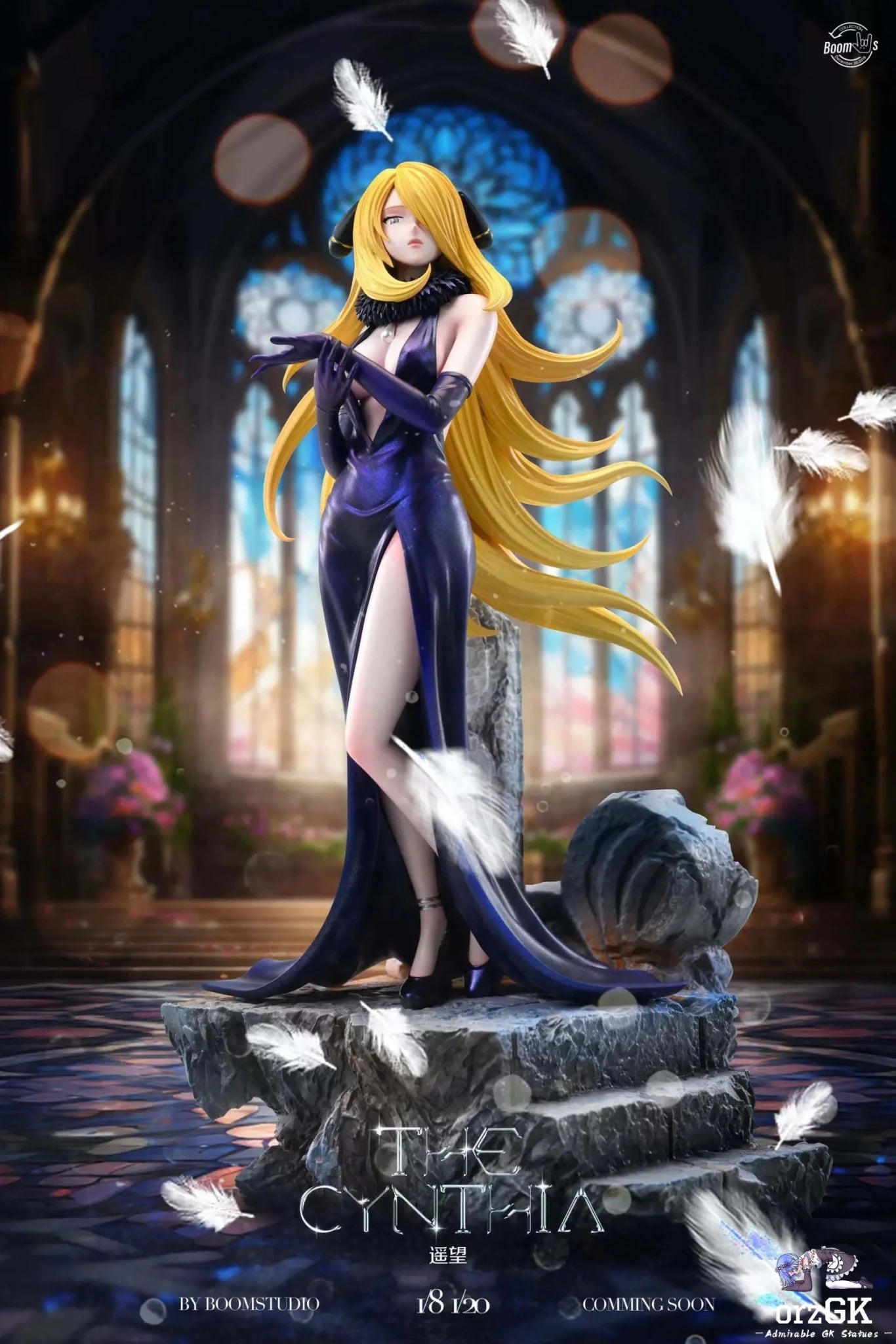Boom Studio - Pokémon Great Artist Series Cynthia resin statue Navy Toys anime figure