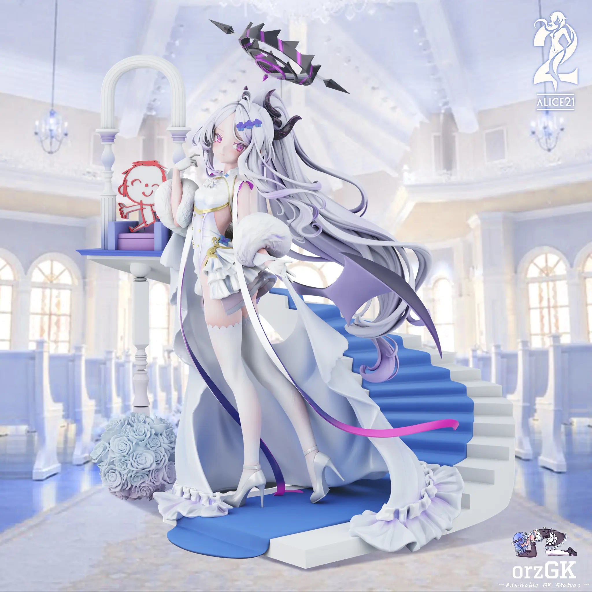 Alice21 Studio - Blue Archive White Wedding Dress 3 Sorasaki Hina resin statue Navy Toys anime figure