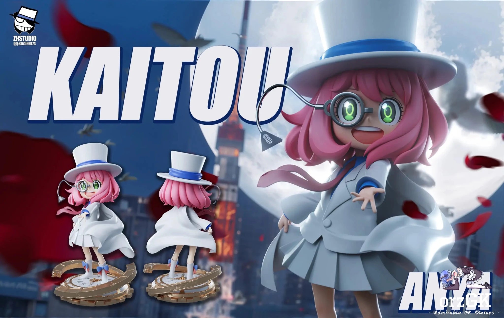 ZH Studio - Spy x Family Anya Forger COS Kaito Kuroba resin statue Navy Toys anime figure