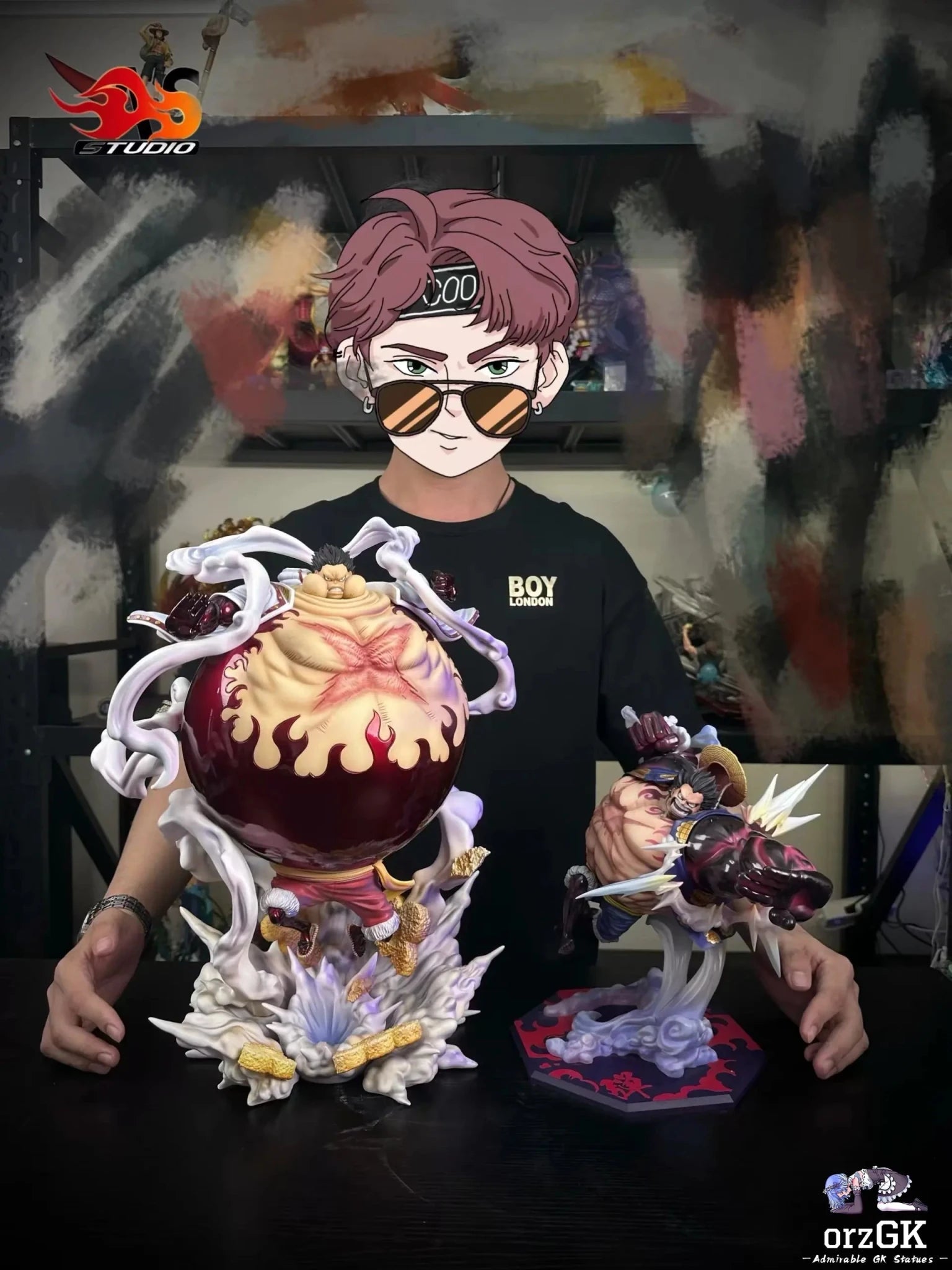 AS Studio - One Piece Gear 4 Techniques Luffy resin statue Navy Toys anime figure
