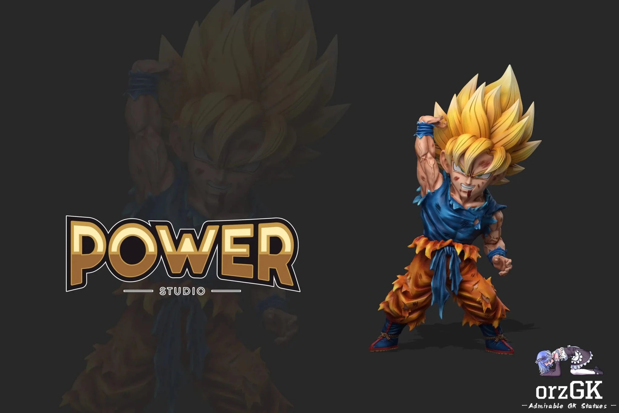 Power Studio - Dragon Ball Spirit Bomb Goku resin statue Navy Toys anime figure