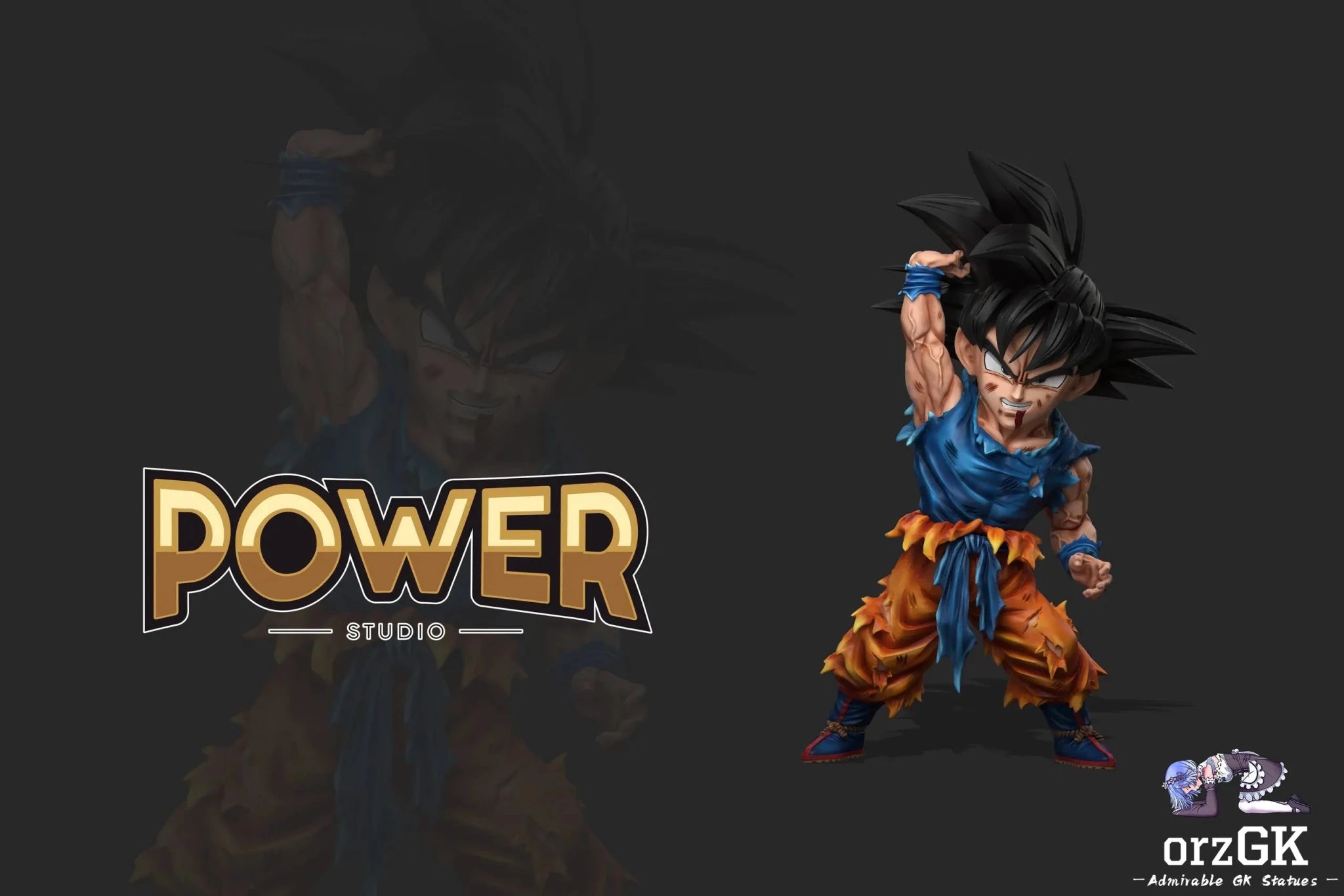 Power Studio - Dragon Ball Spirit Bomb Goku resin statue Navy Toys anime figure