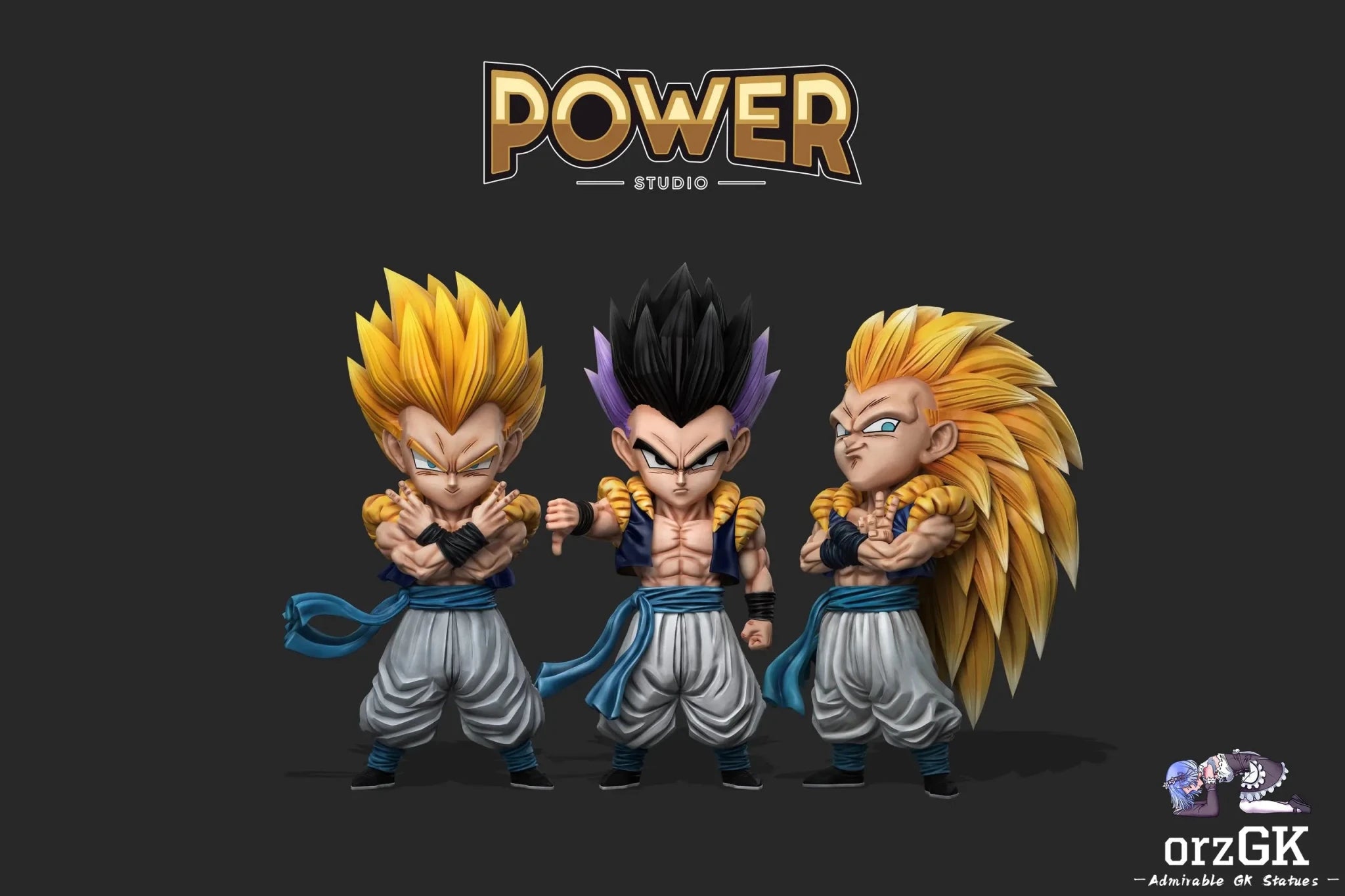 Power Studio - Dragon Ball wcf Gotenks 3 resin statue Navy Toys anime figure