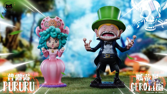 Black Studio - One Piece Pop series Red Hair Pirates Pururu & Gerotini resin statue Navy Toys anime figure