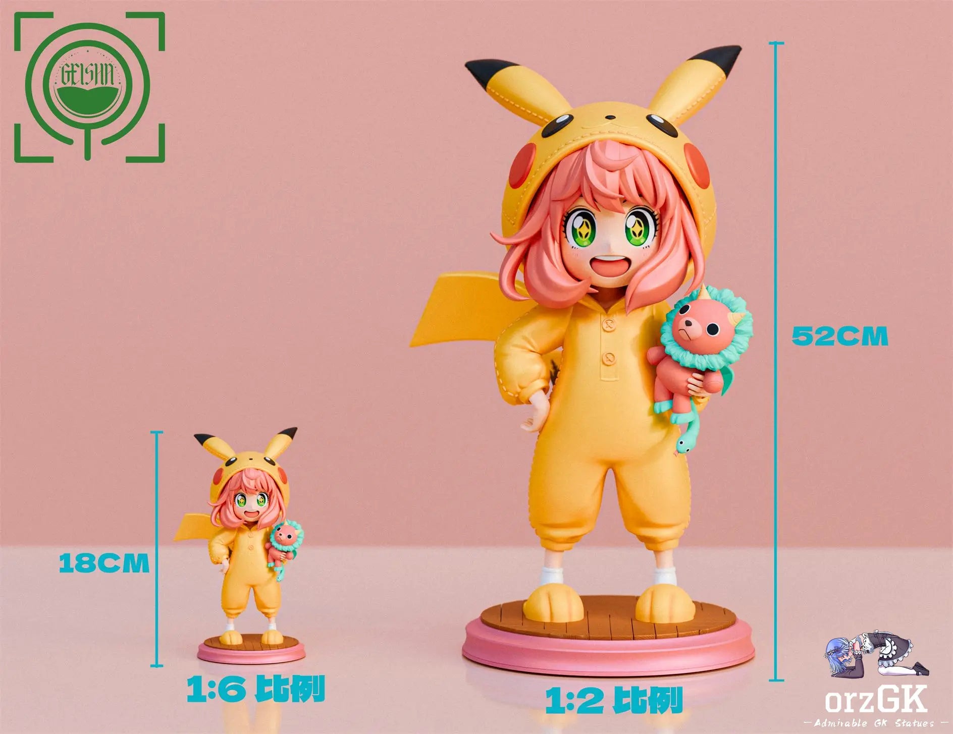 GEISHA Studio - Spy x Family Pikachu Anya Forger resin statue Navy Toys anime figure
