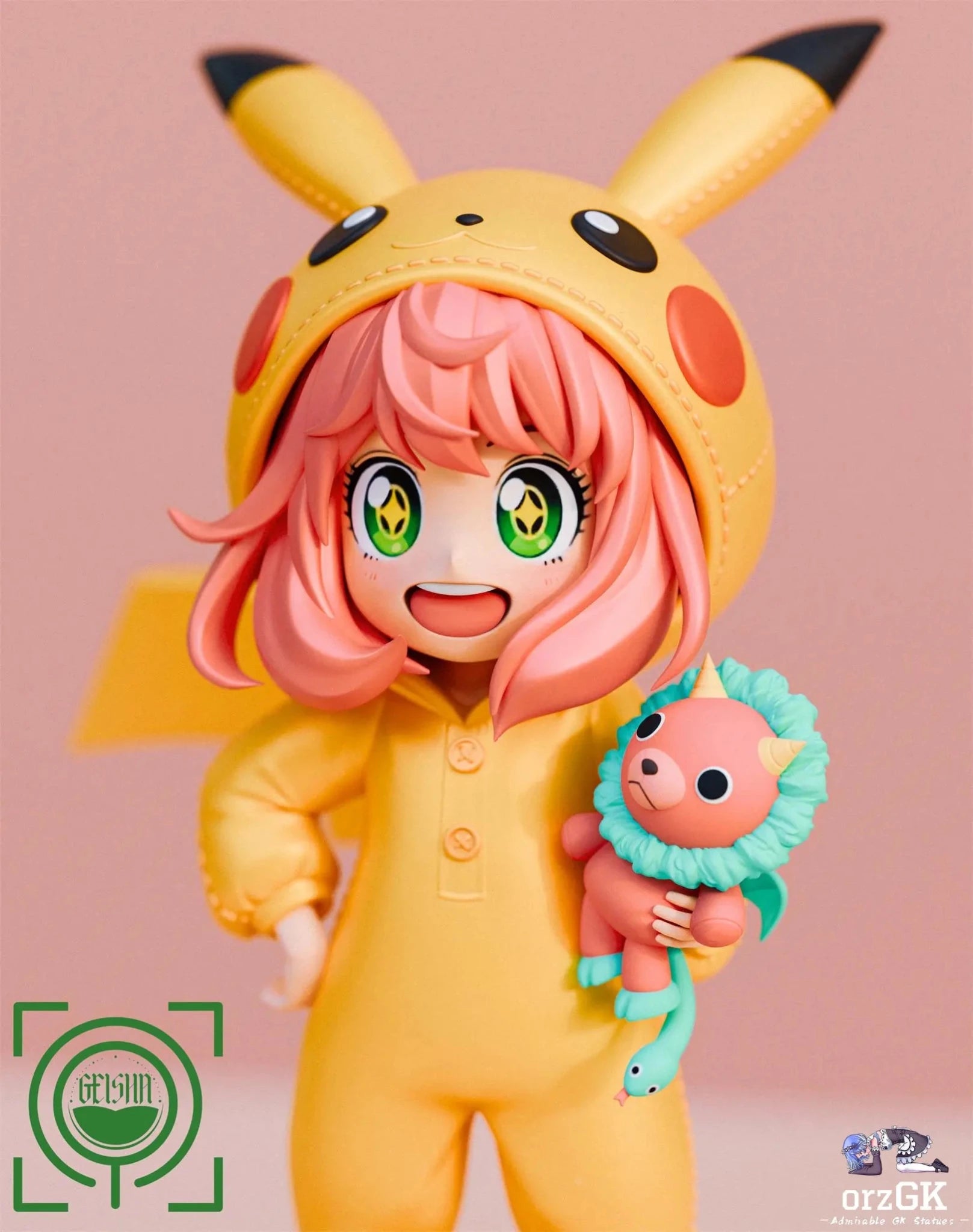 GEISHA Studio - Spy x Family Pikachu Anya Forger resin statue Navy Toys anime figure