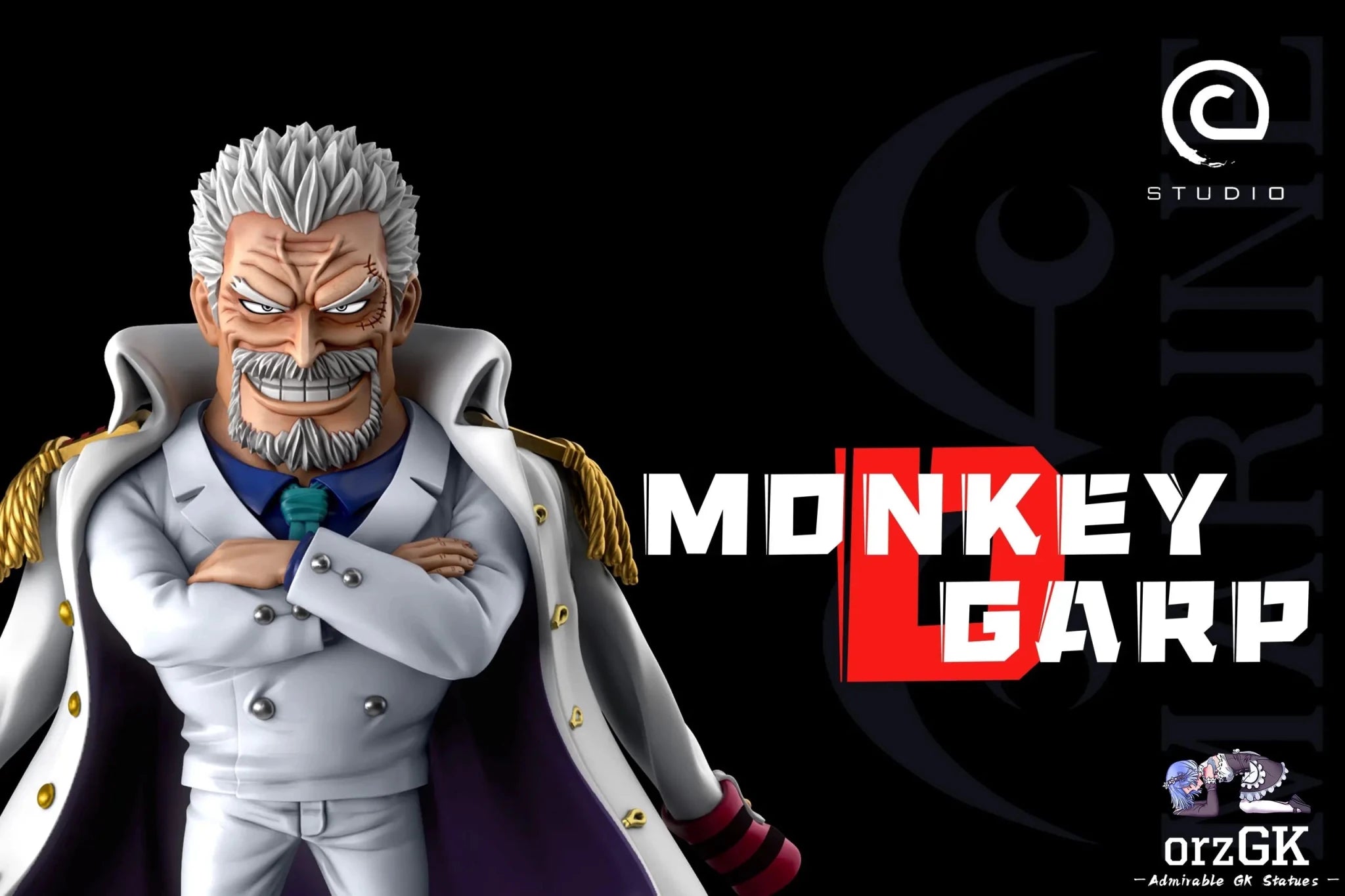 C Studio - One Piece Navy Series Hero of the Marines Monkey D. Garp resin statue Navy Toys anime figure