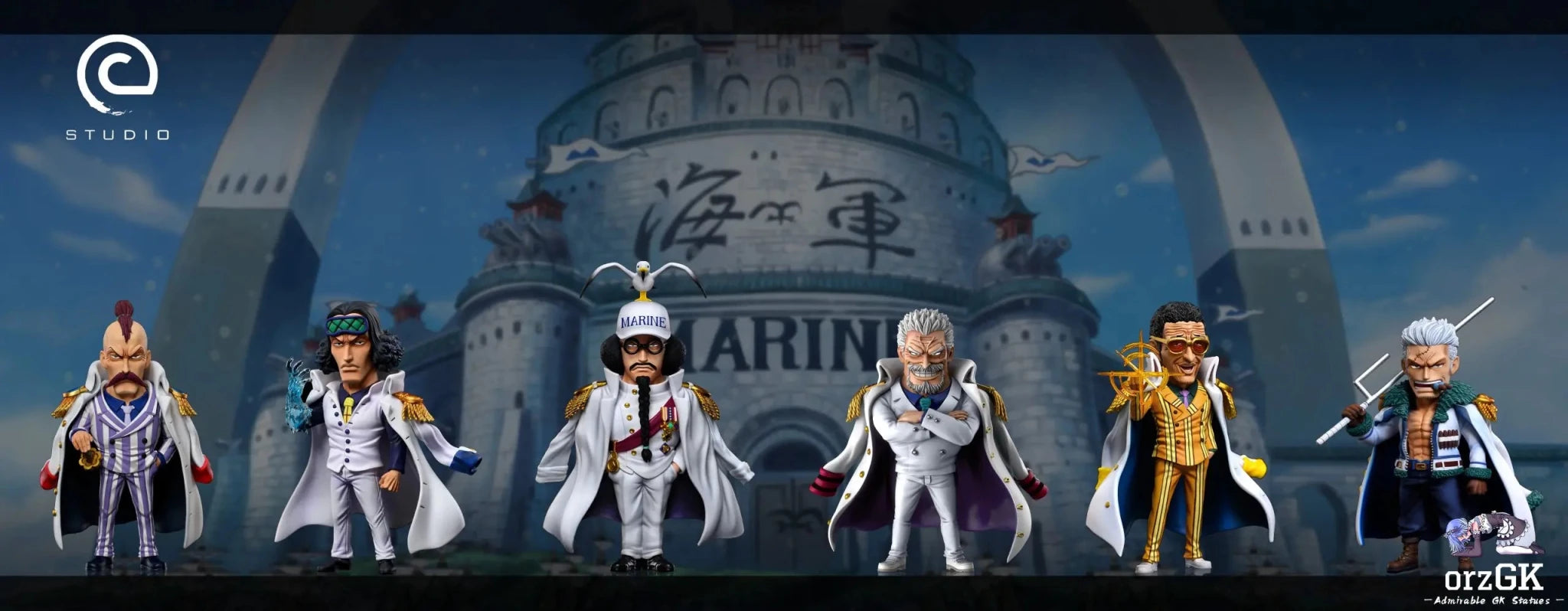 C Studio - One Piece Navy Series Hero of the Marines Monkey D. Garp resin statue Navy Toys anime figure