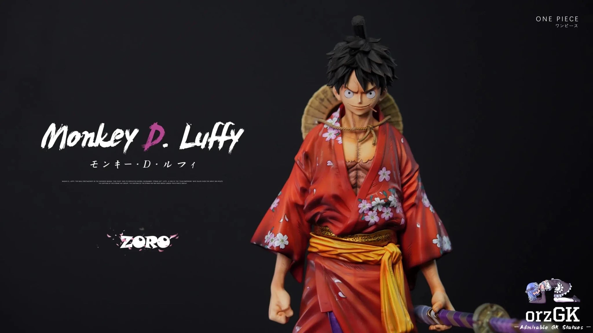 Zoro Studio - One Piece Kimono Luffy resin statue Navy Toys anime figure