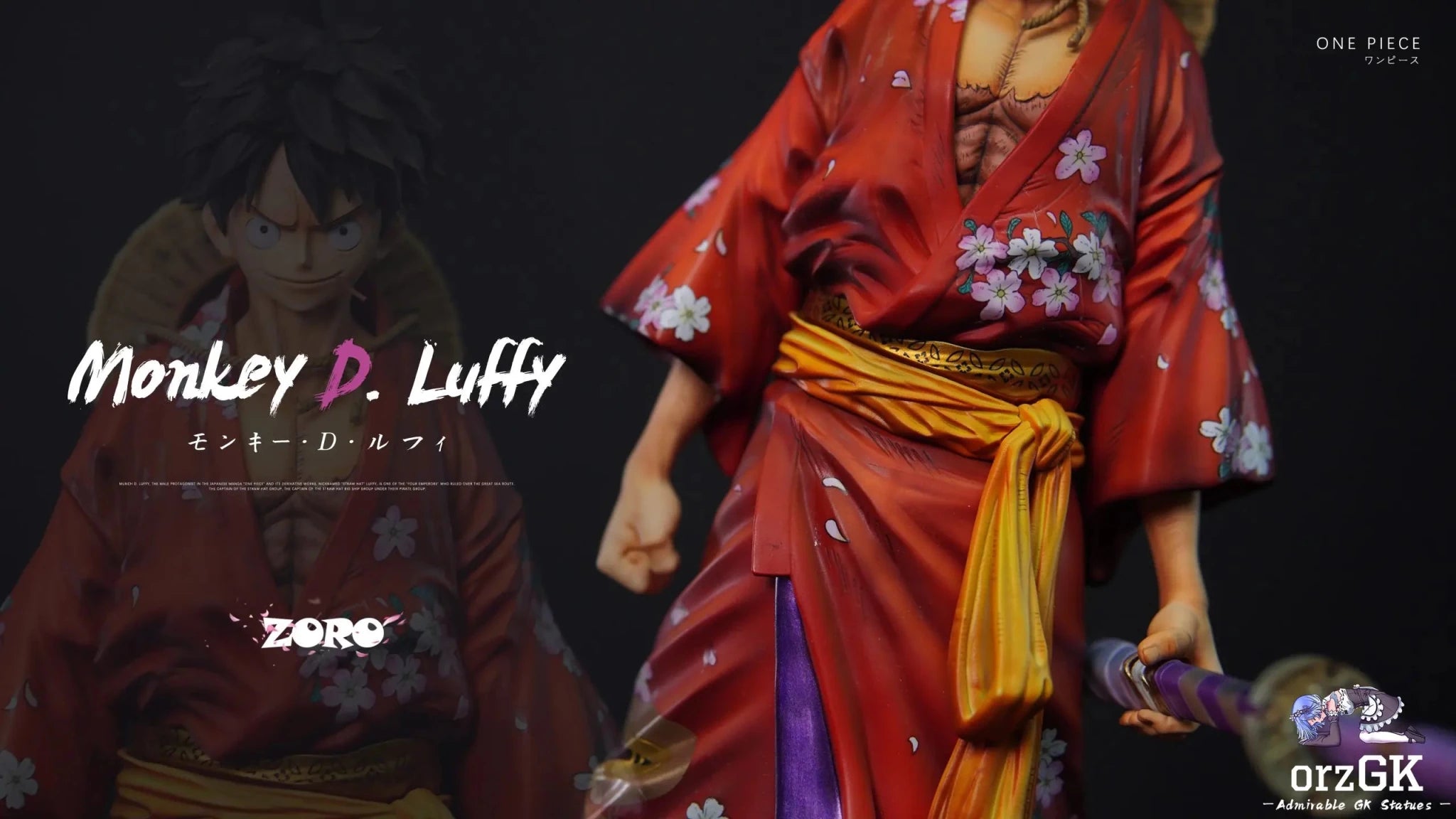 Zoro Studio - One Piece Kimono Luffy resin statue Navy Toys anime figure