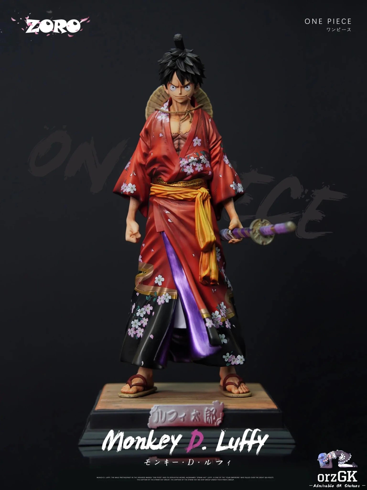 Zoro Studio - One Piece Kimono Luffy resin statue Navy Toys anime figure