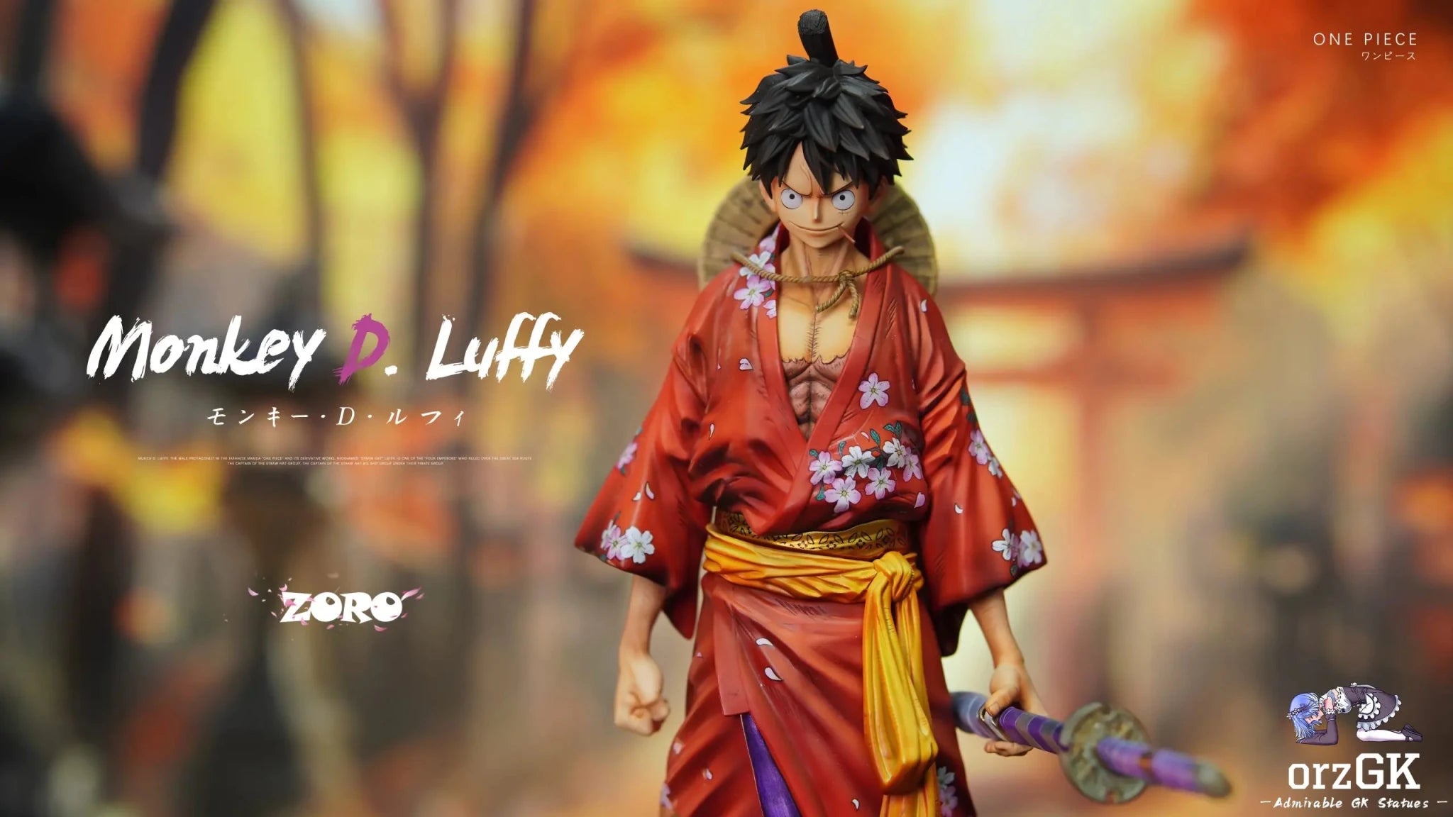 Zoro Studio - One Piece Kimono Luffy resin statue Navy Toys anime figure