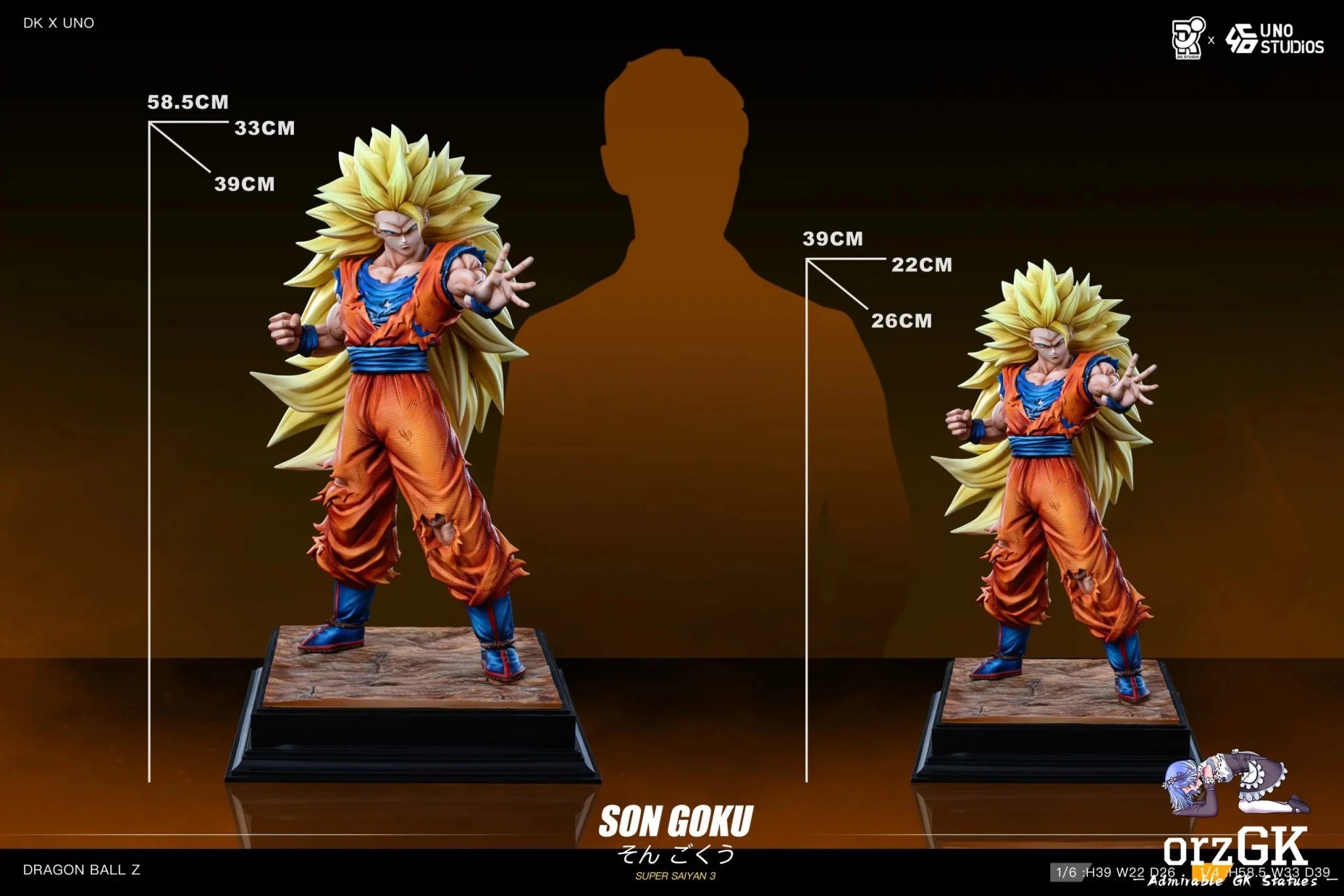 DK Studio - Dragon Ball Super Saiyan 3 Goku resin statue Navy Toys anime figure