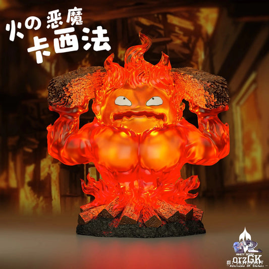 NINETY SEVEN Studio - Howl's Moving Castle Angry Calcifer resin statue Navy Toys anime figure