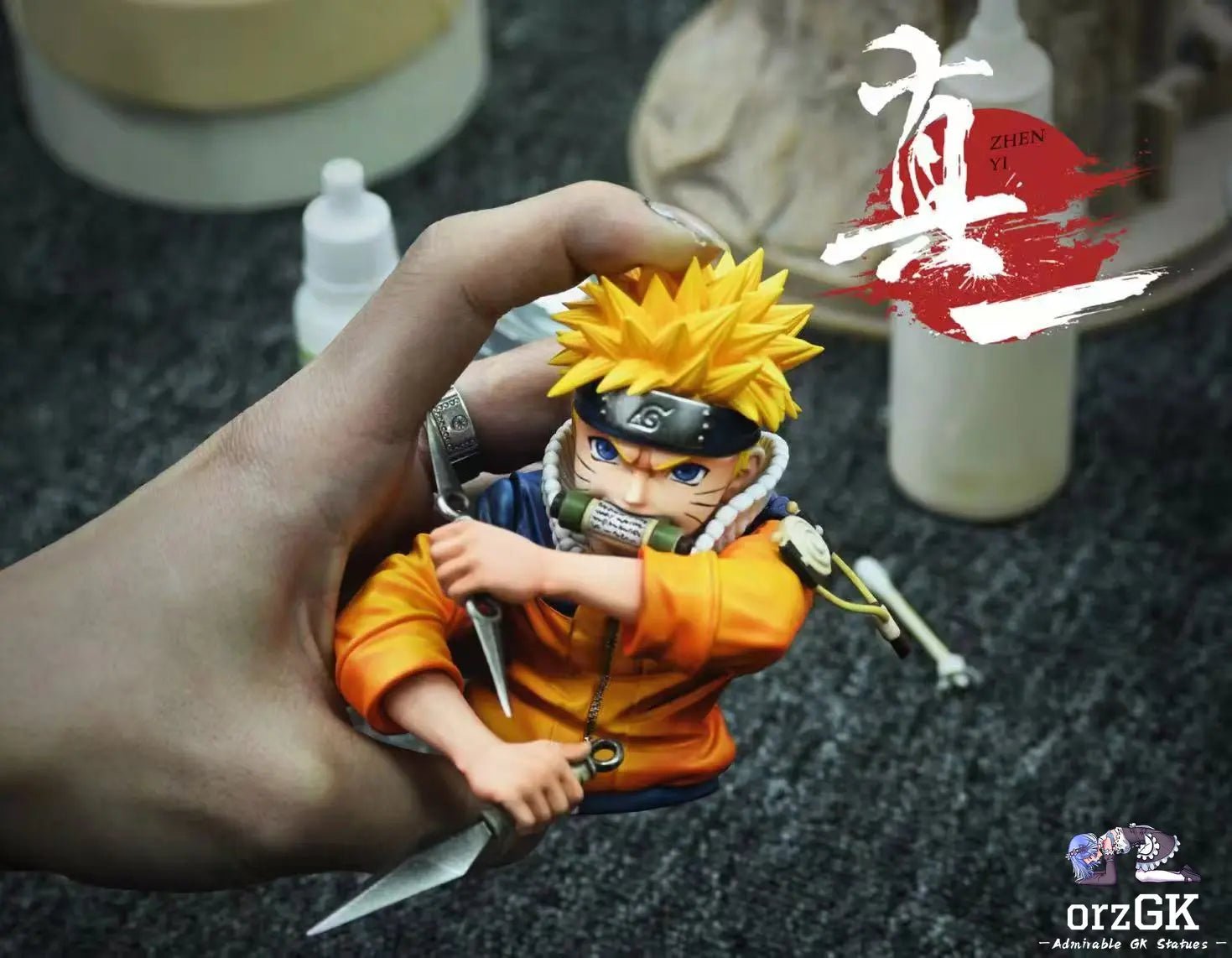 ZHEN YI Studio - Naruto Childhood Series 1 Uzumaki Naruto resin statue Navy Toys anime figure