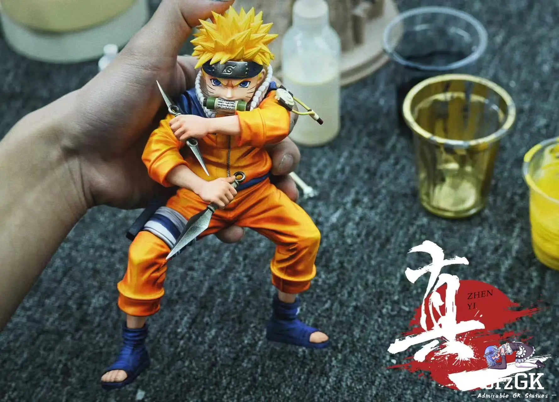 ZHEN YI Studio - Naruto Childhood Series 1 Uzumaki Naruto resin statue Navy Toys anime figure