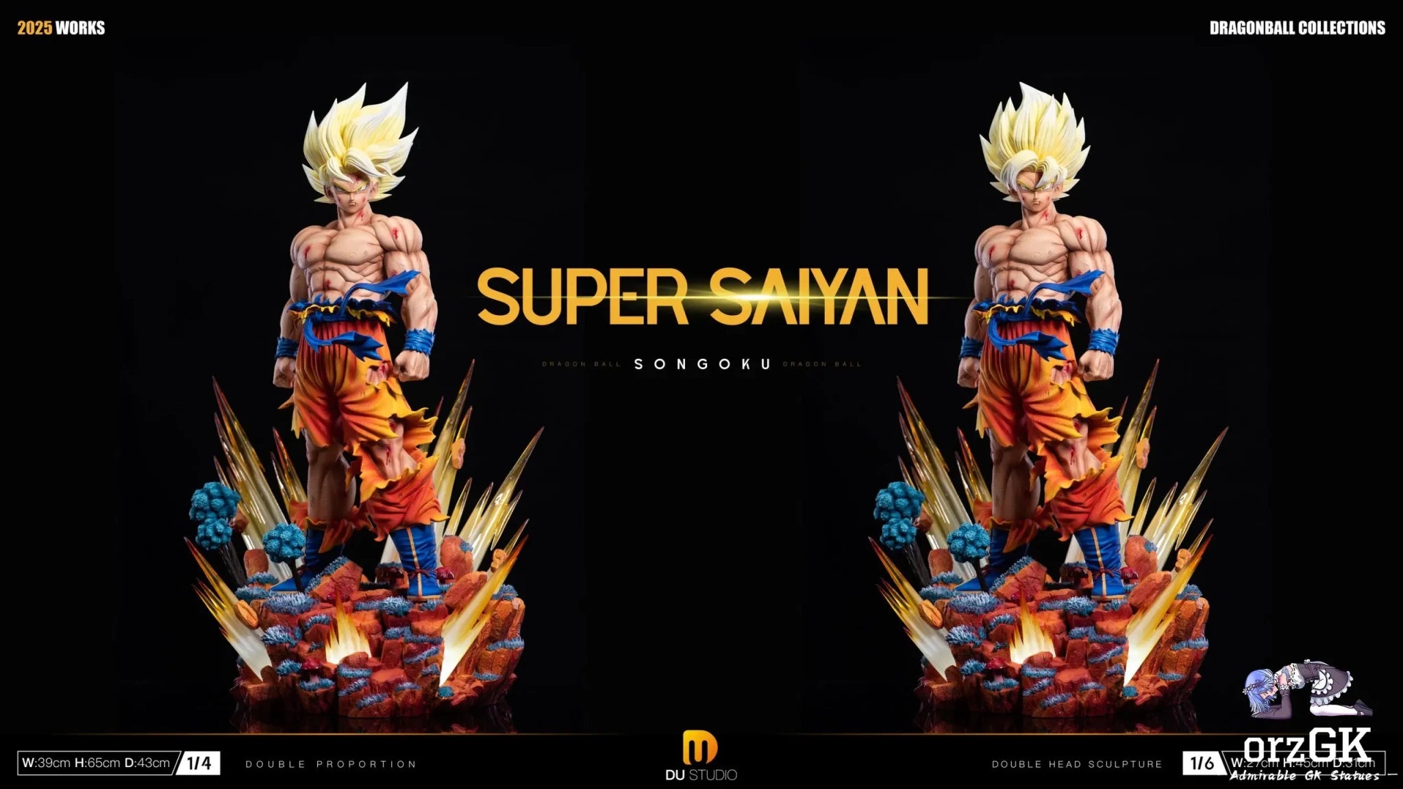 Du Studio - Dragon Ball The First Super Saiyan 2.0 Son Goku resin statue Navy Toys anime figure