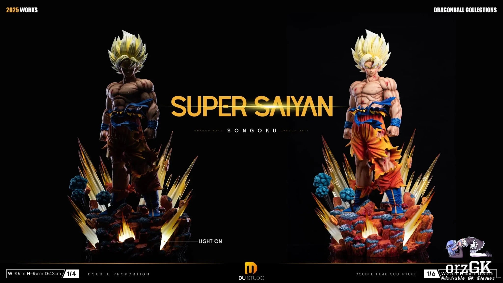 Du Studio - Dragon Ball The First Super Saiyan 2.0 Son Goku resin statue Navy Toys anime figure