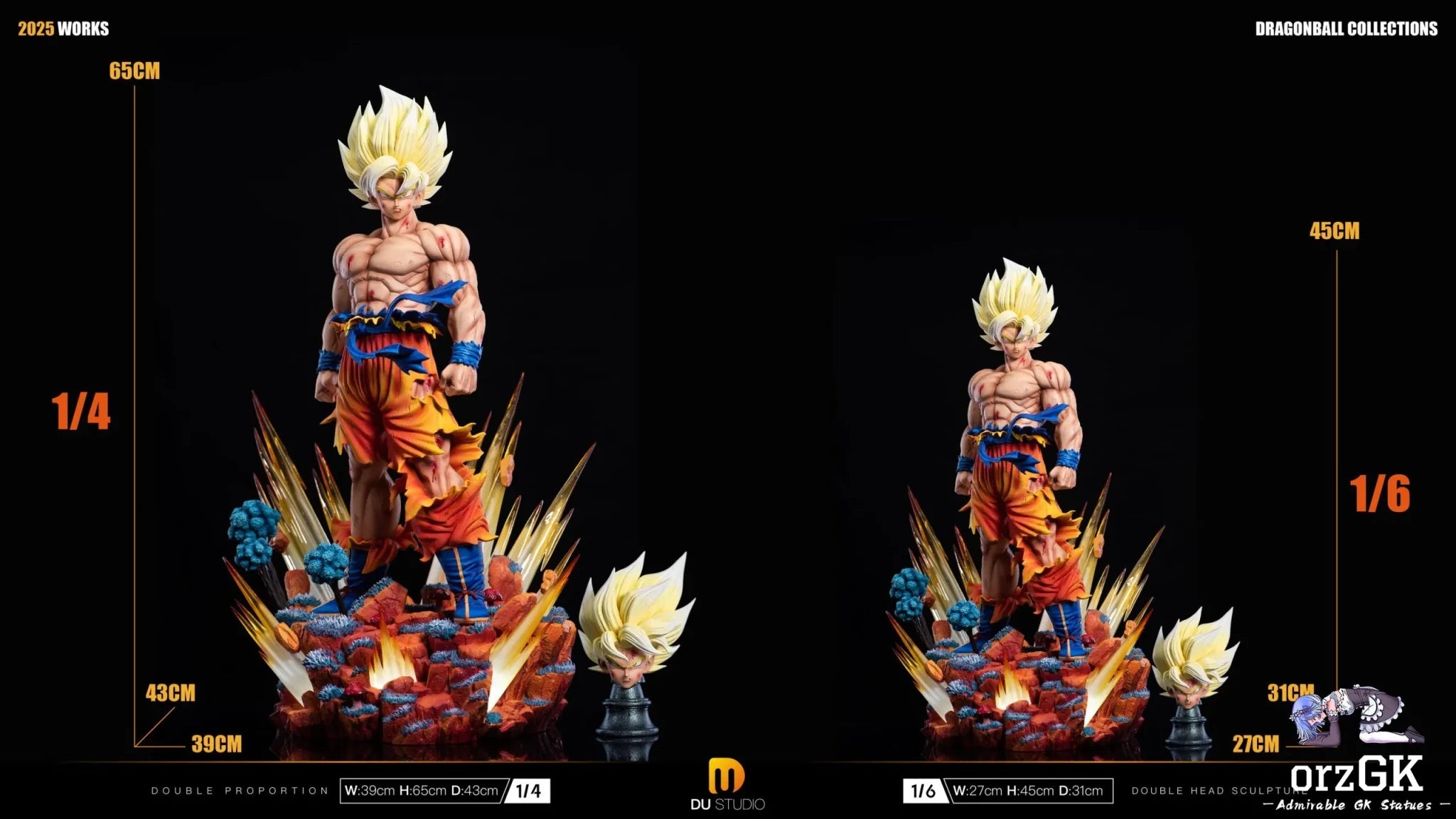 Du Studio - Dragon Ball The First Super Saiyan 2.0 Son Goku resin statue Navy Toys anime figure