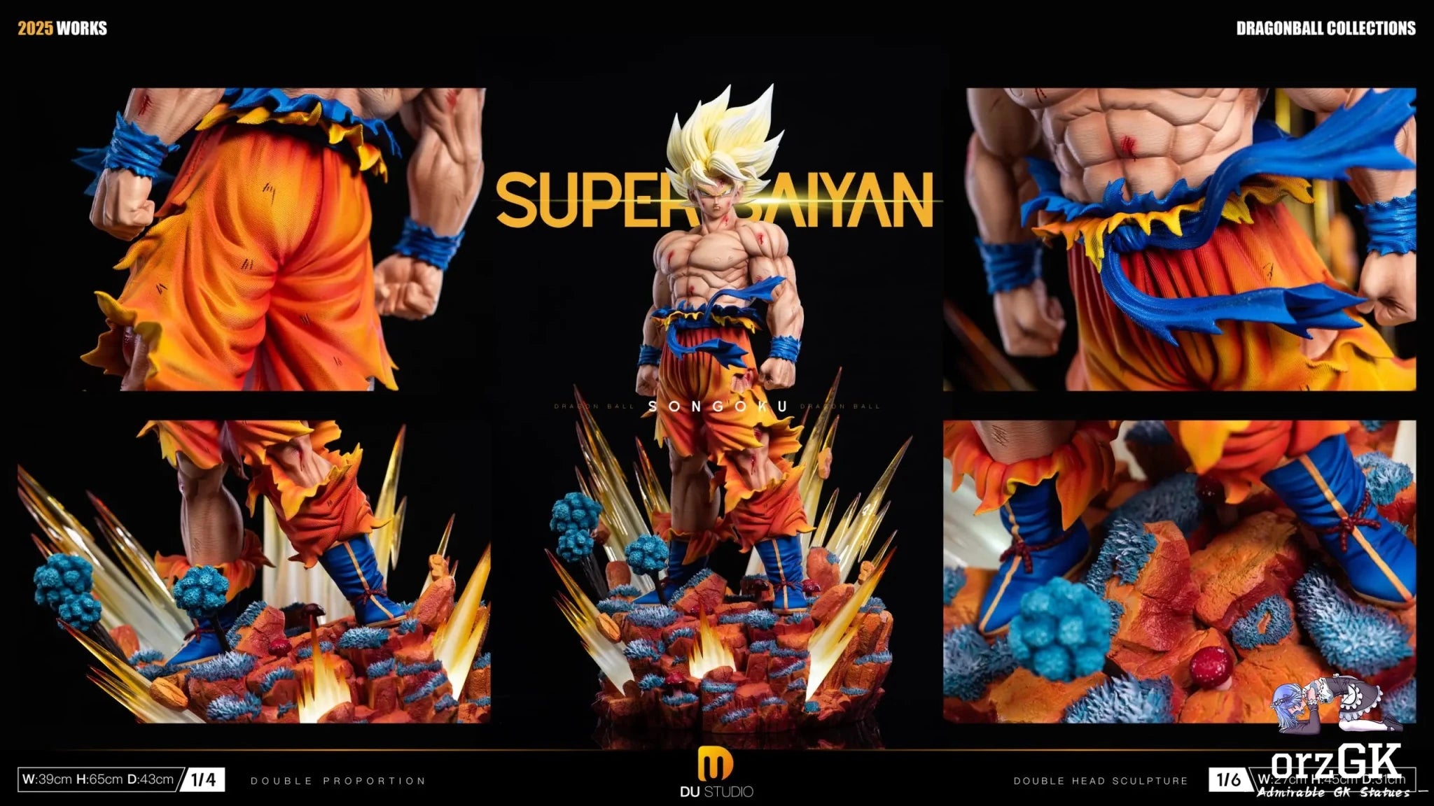 Du Studio - Dragon Ball The First Super Saiyan 2.0 Son Goku resin statue Navy Toys anime figure