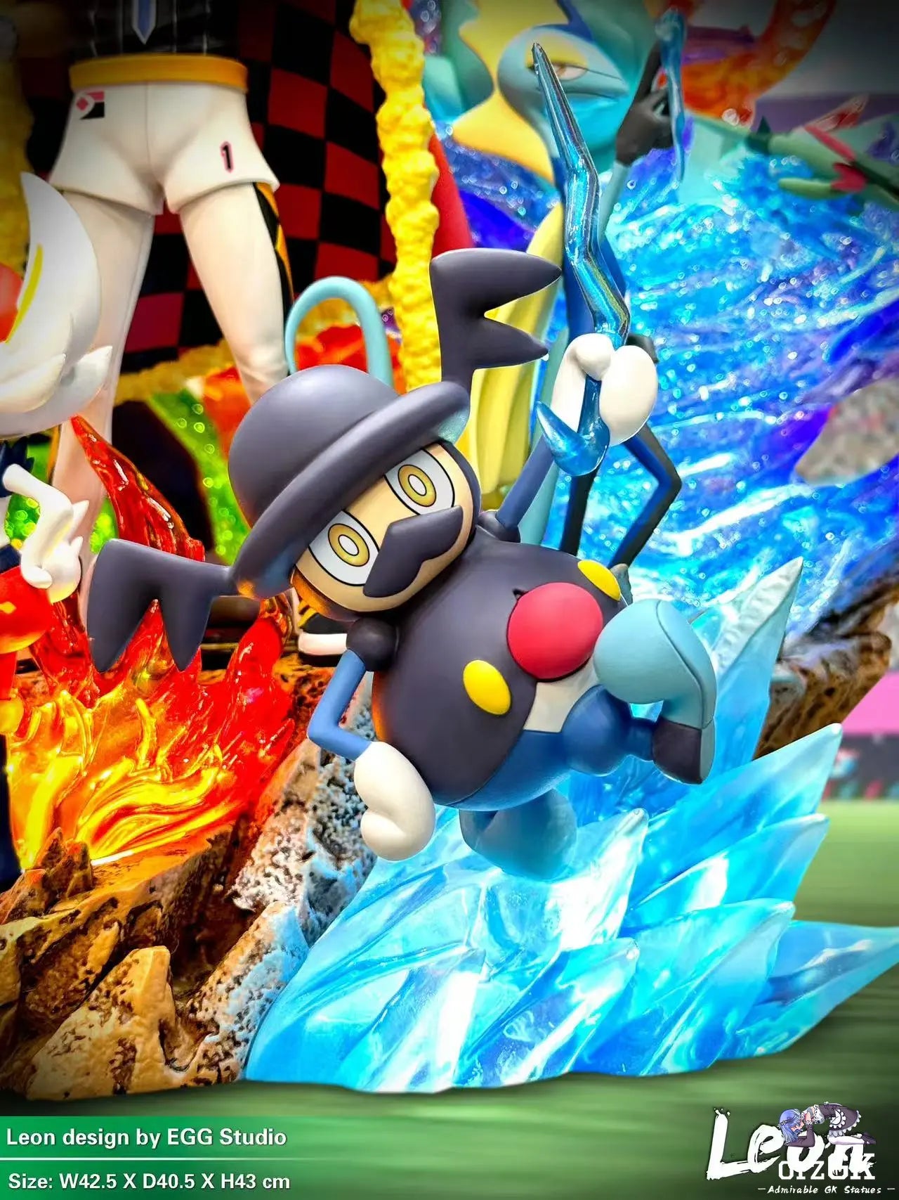 EGG Studio - Pokémon Galar Region Pokémon Champion Leon resin statue Navy Toys anime figure