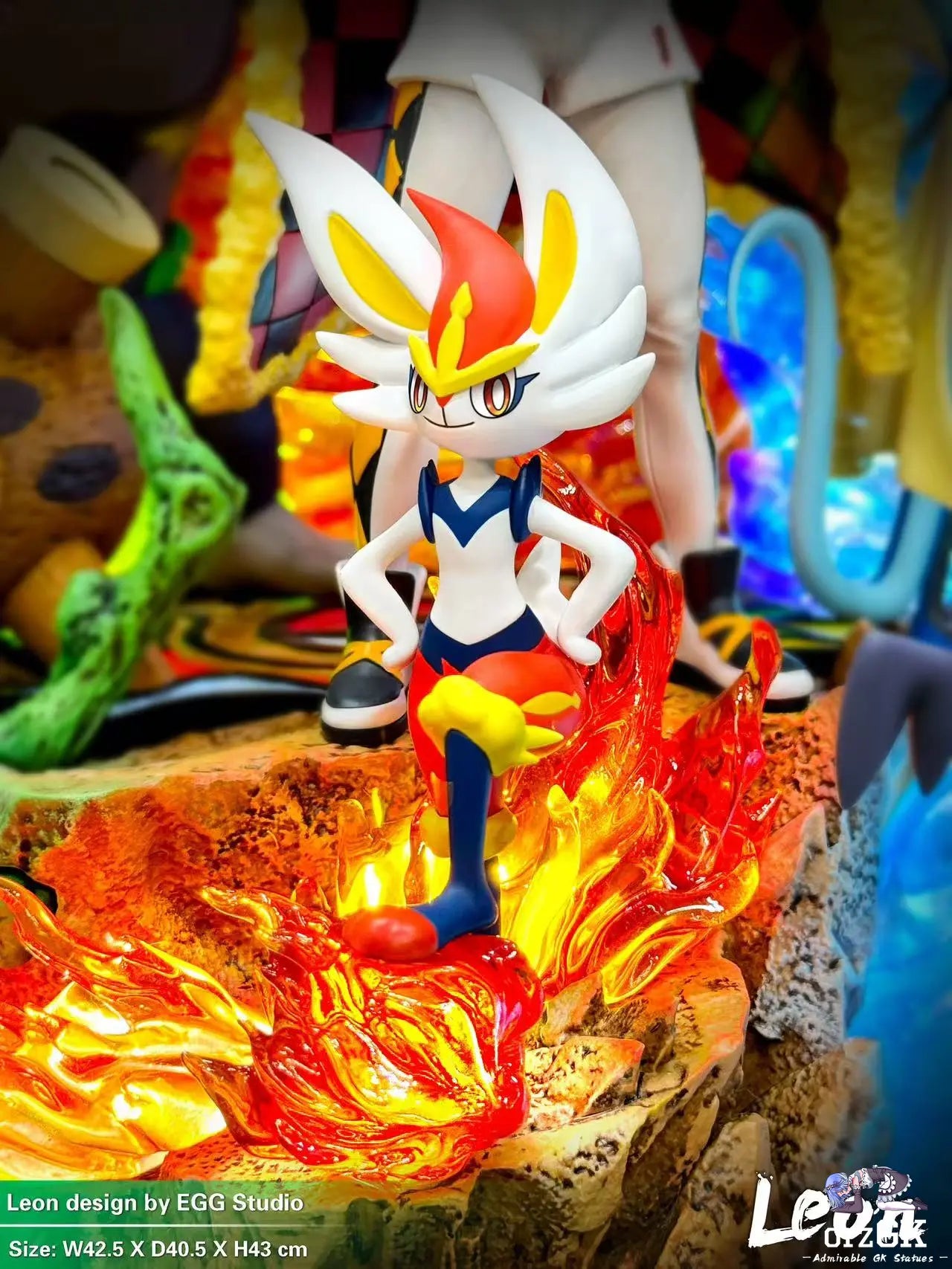EGG Studio - Pokémon Galar Region Pokémon Champion Leon resin statue Navy Toys anime figure