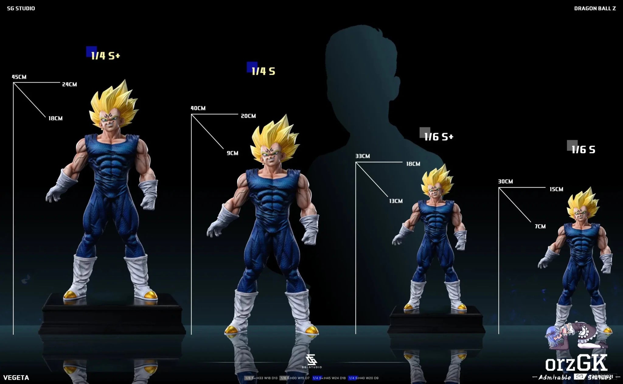 Sg Studio - Dragon Ball Majin Vegeta resin statue Navy Toys anime figure