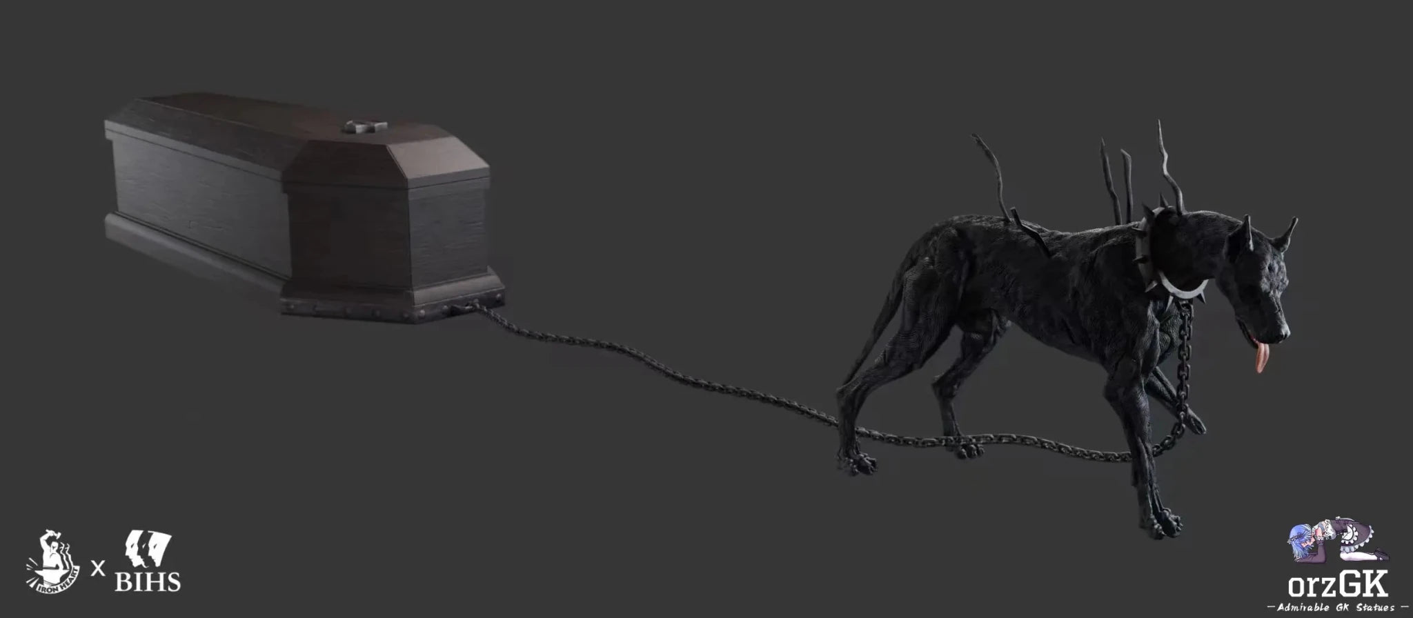 Black dog pulling coffin of Casca - Berserk - BIHS Studio resin statue Navy Toys anime figure