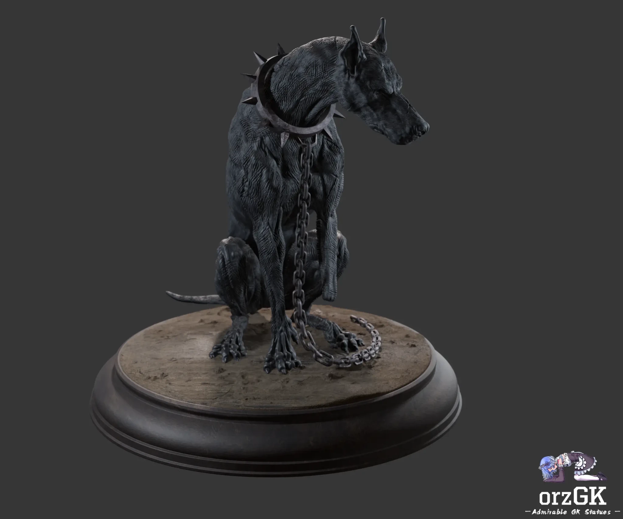 Black dog pulling coffin of Casca - Berserk - BIHS Studio resin statue Navy Toys anime figure