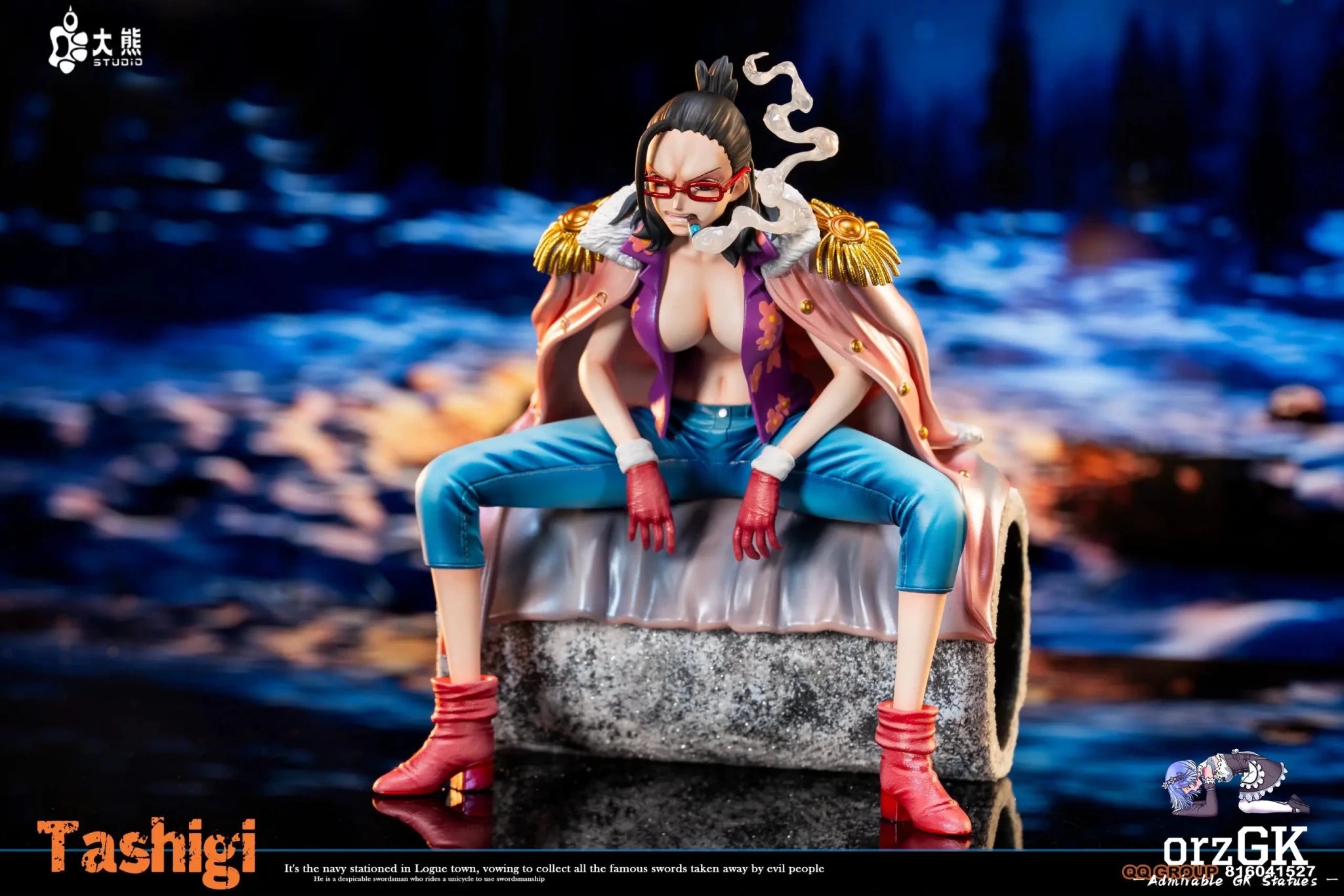 DX Studio - One Piece Smoker in Tashigi's body resin statue Navy Toys anime figure