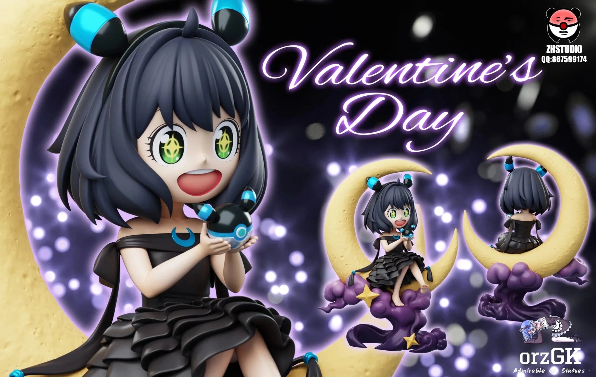 ZH Studio - Pokémon Series Anya Forger COS Umbreon Valentine's Day Limited resin statue Navy Toys anime figure