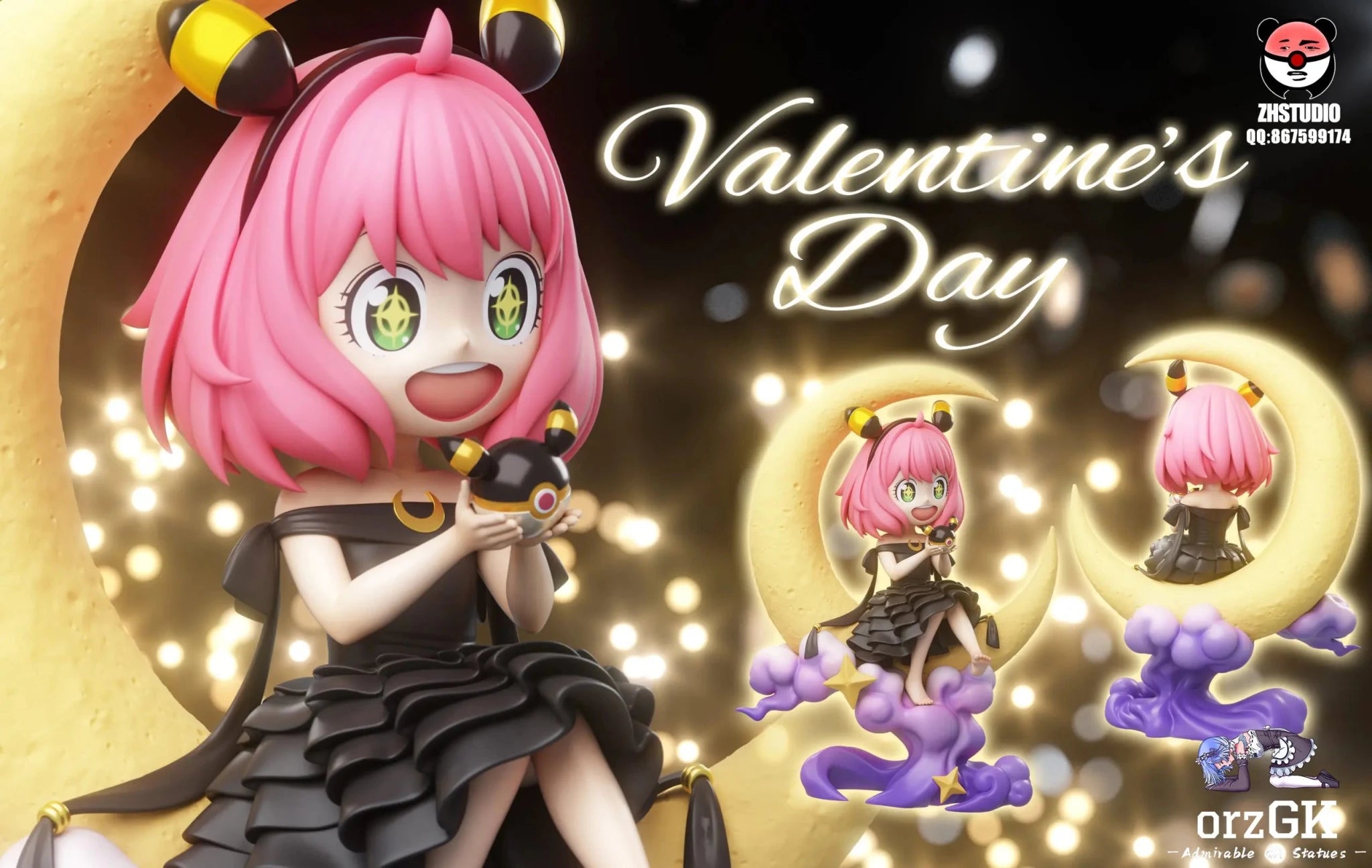 ZH Studio - Pokémon Series Anya Forger COS Umbreon Valentine's Day Limited resin statue Navy Toys anime figure