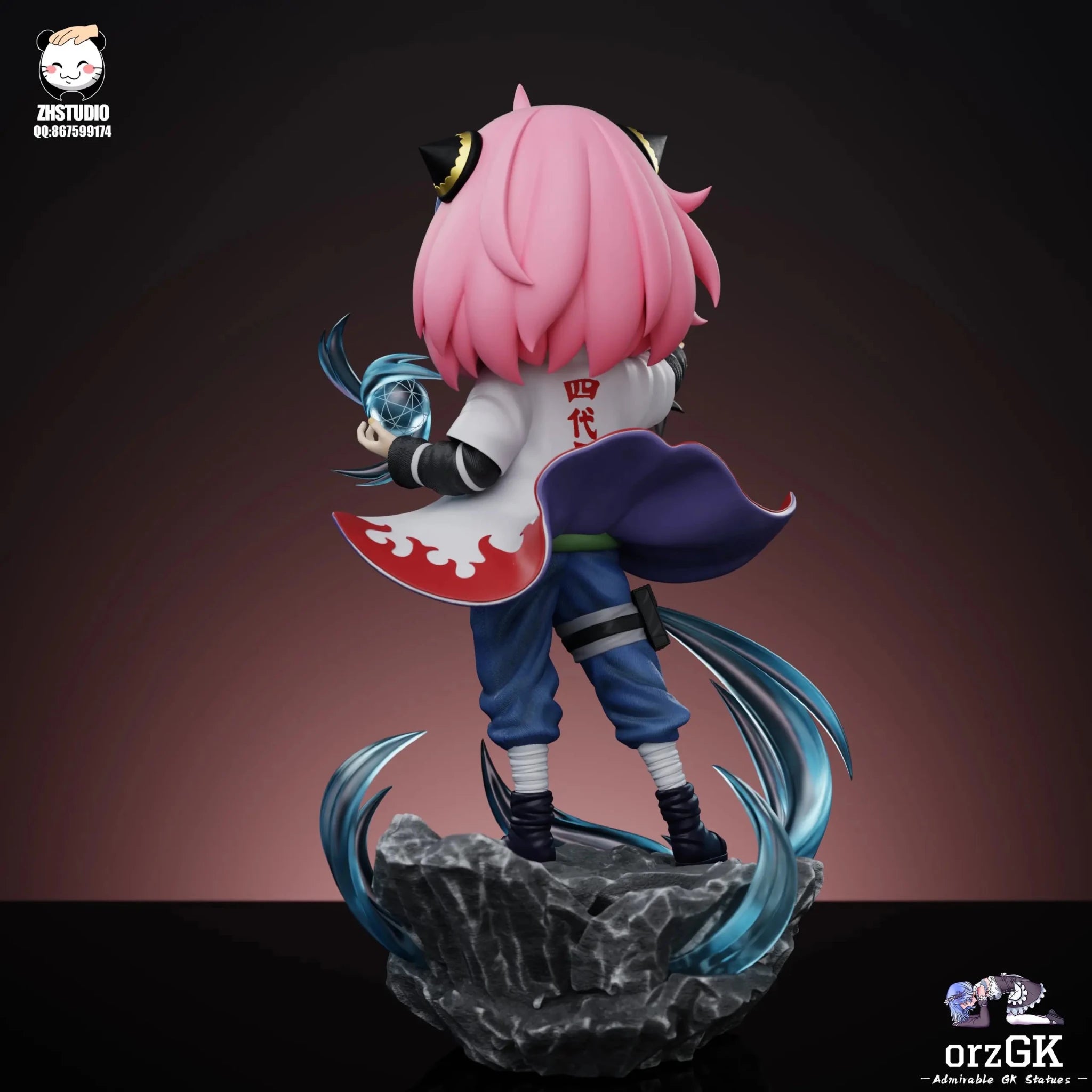 ZH Studio - Spy x Family Anya cosplays Minato Namikaze resin statue Navy Toys anime figure
