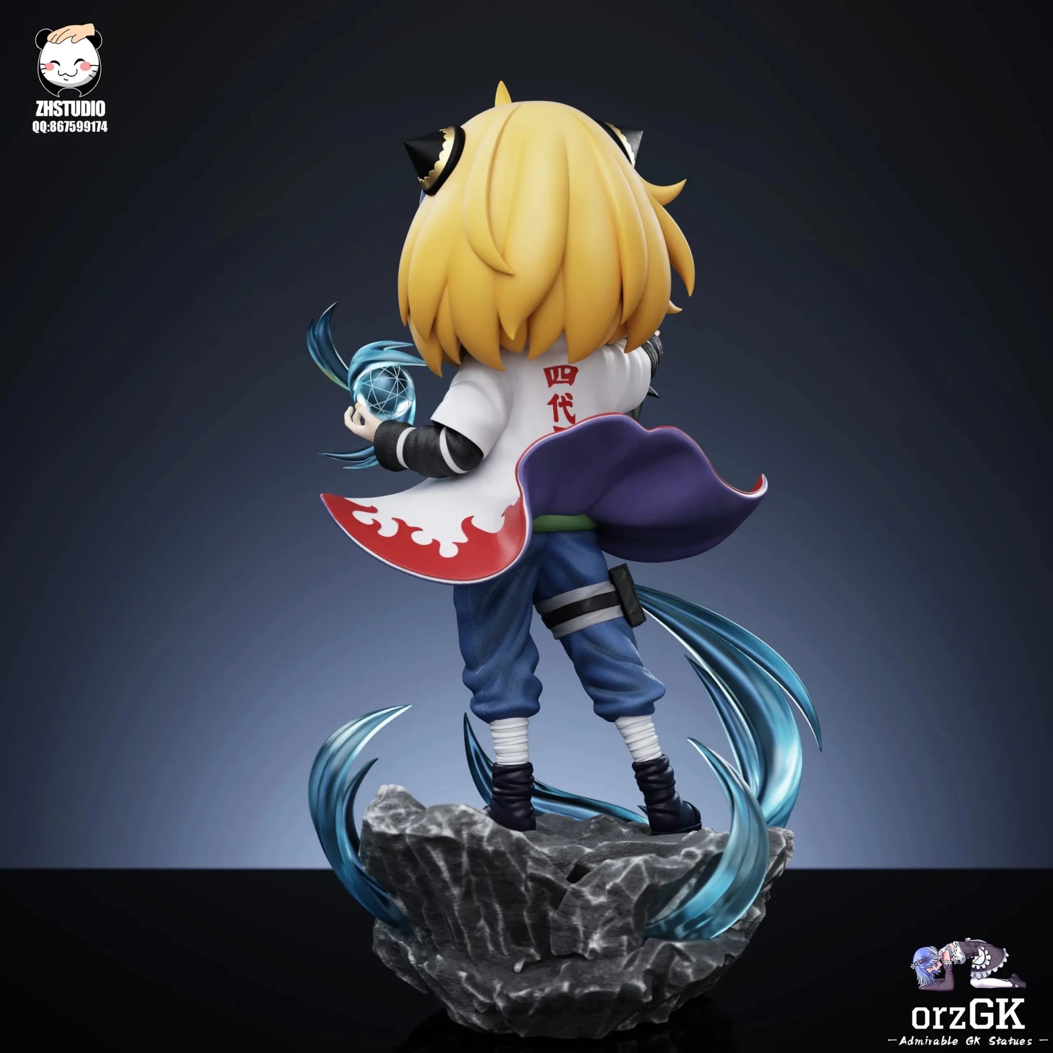 ZH Studio - Spy x Family Anya cosplays Minato Namikaze resin statue Navy Toys anime figure
