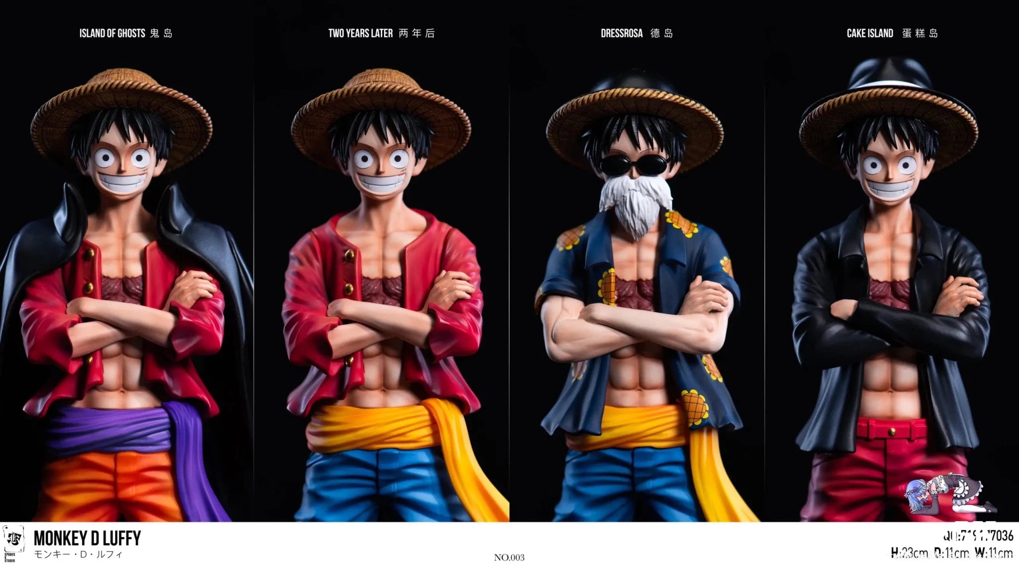 SPADES K Studio - One Piece Straw Hat Resonance Series Third Round All Costumes Project First Round Monkey D. Luffy resin statue Navy Toys anime figure