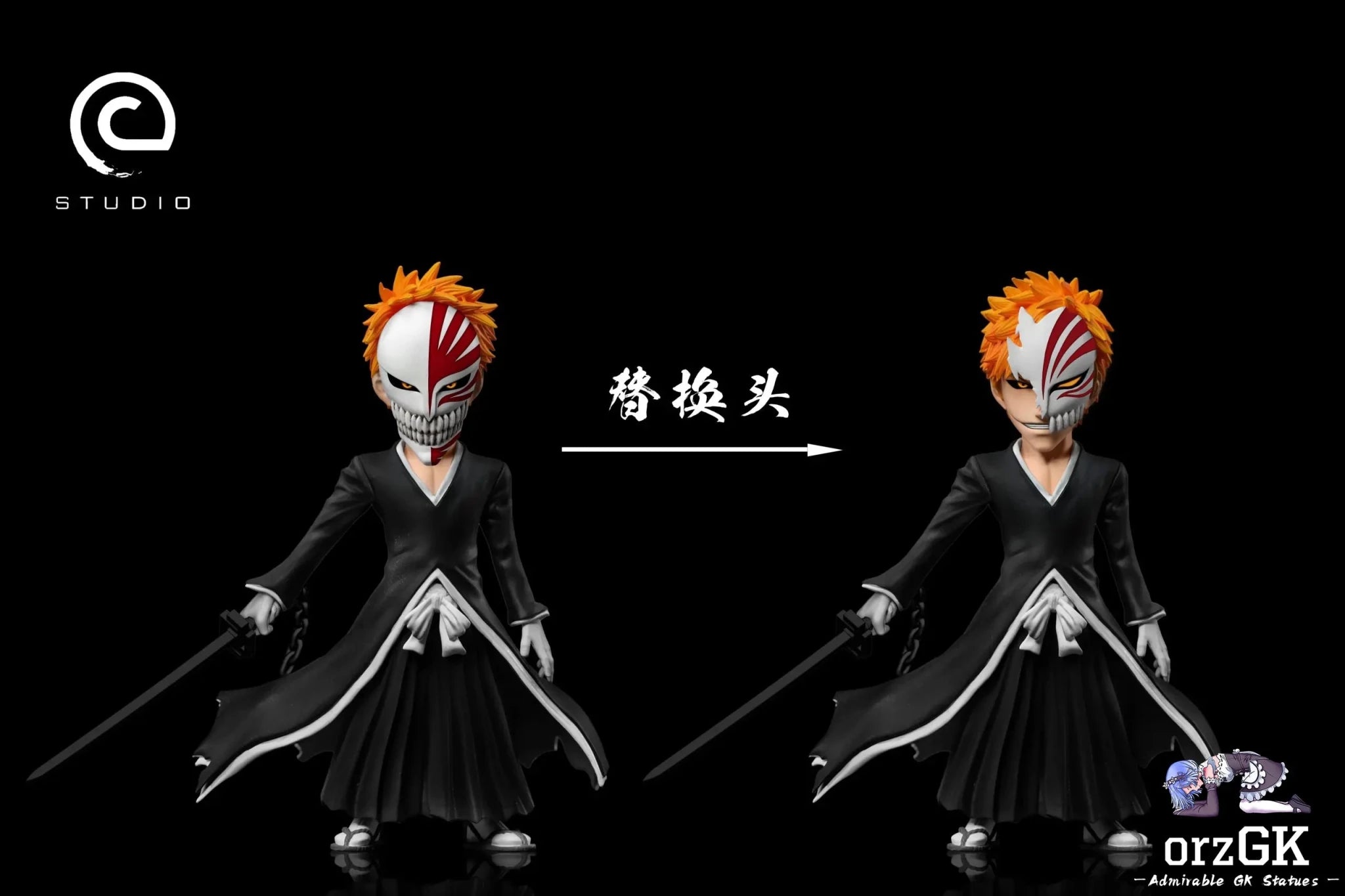 C Studio - BLEACH Protagonist Group Hollowfication Ichigo resin statue Navy Toys anime figure