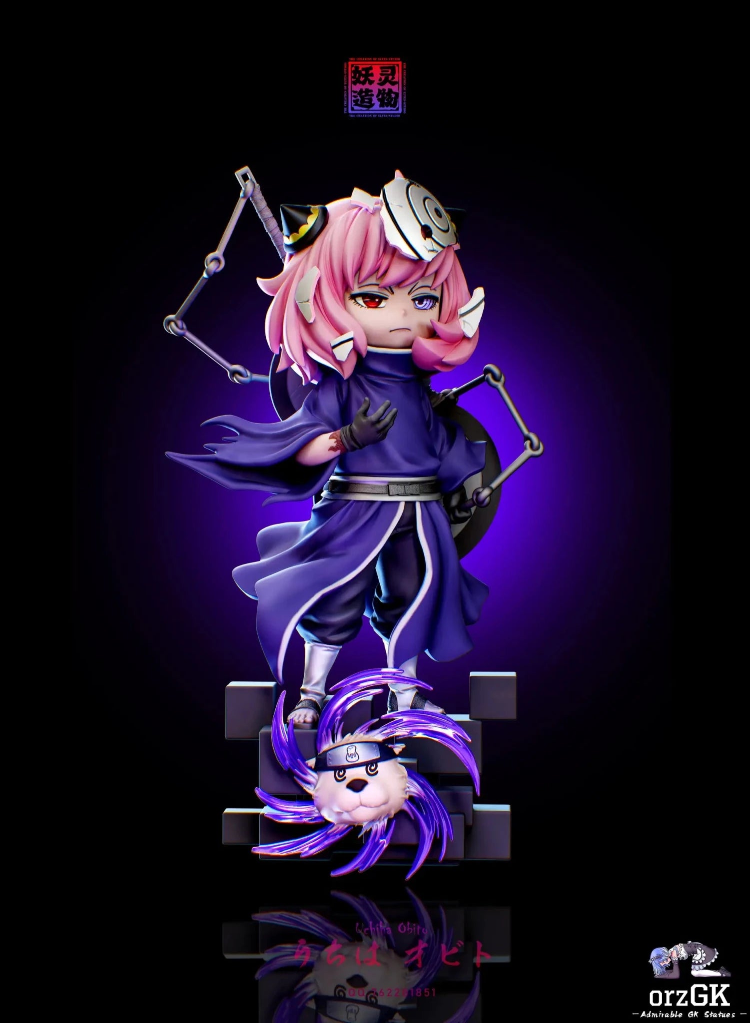 YaoLingZaoWu Studio - Spy x Family Anya Forger Cos Uchiha Obito resin statue Navy Toys anime figure