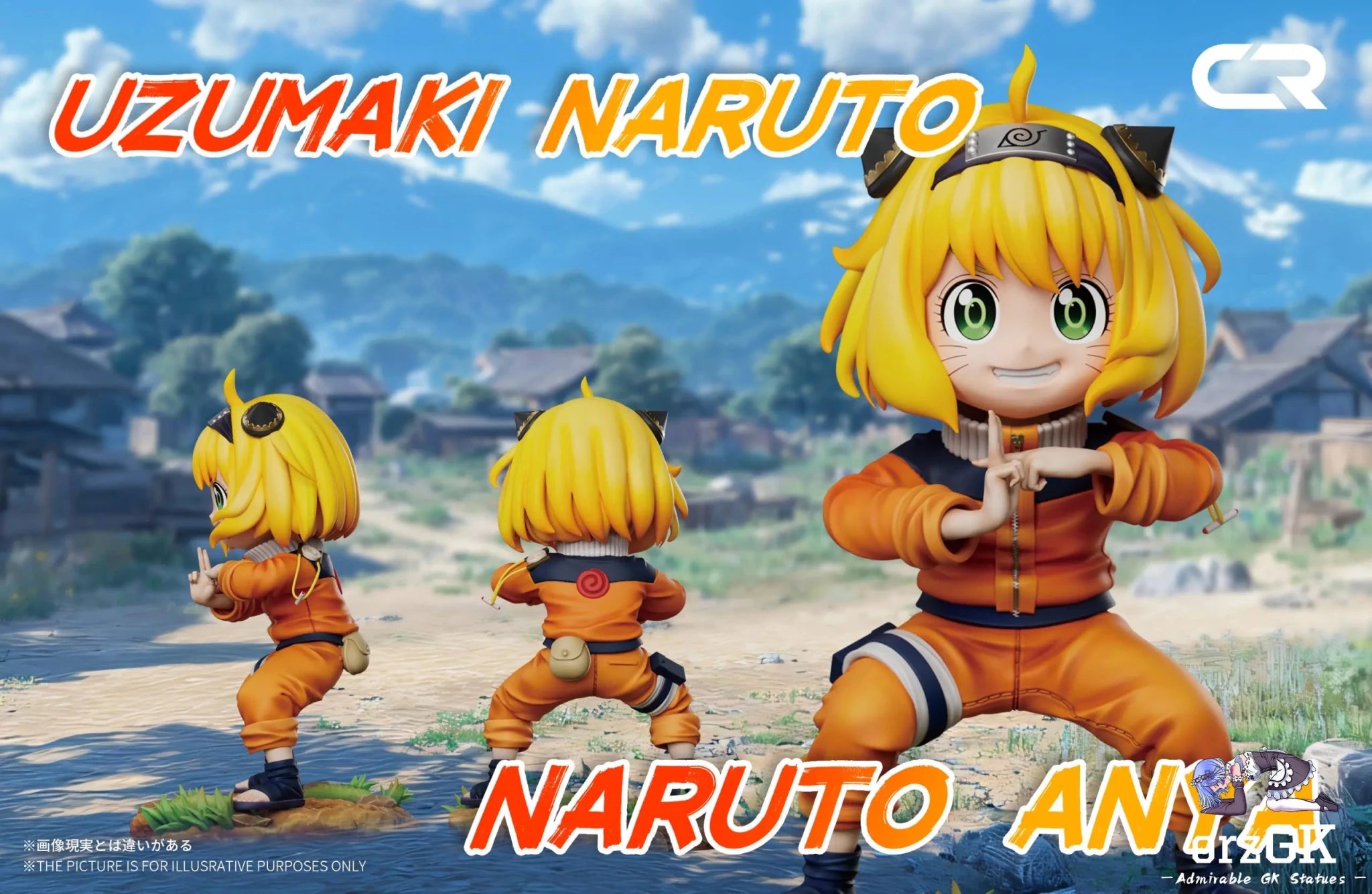 CR Studio - Spy x Family Anya cos Uzumaki Naruto Kage Bunshin resin statue Navy Toys anime figure
