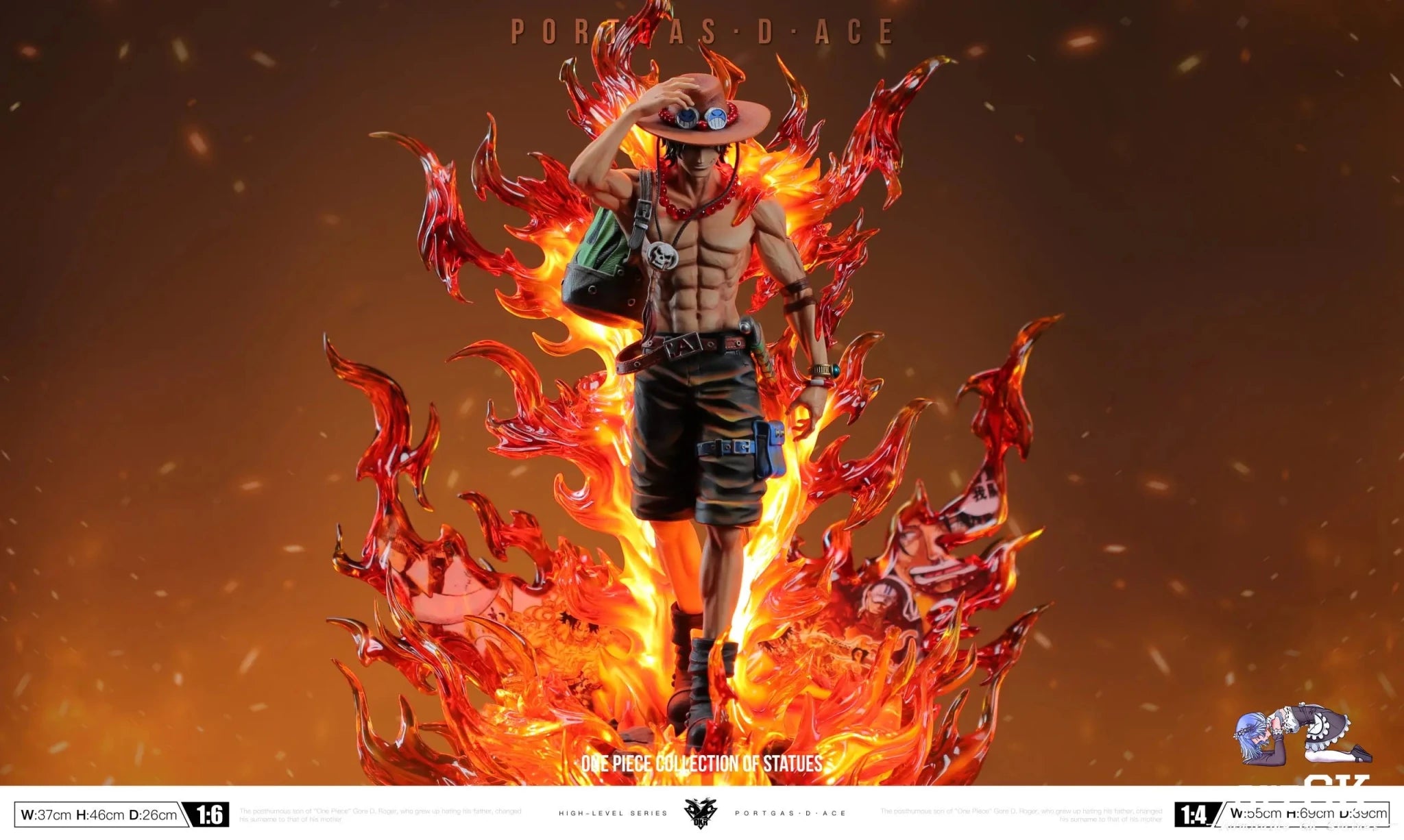 Okr Studio - One Piece Burning Ace resin statue Navy Toys anime figure
