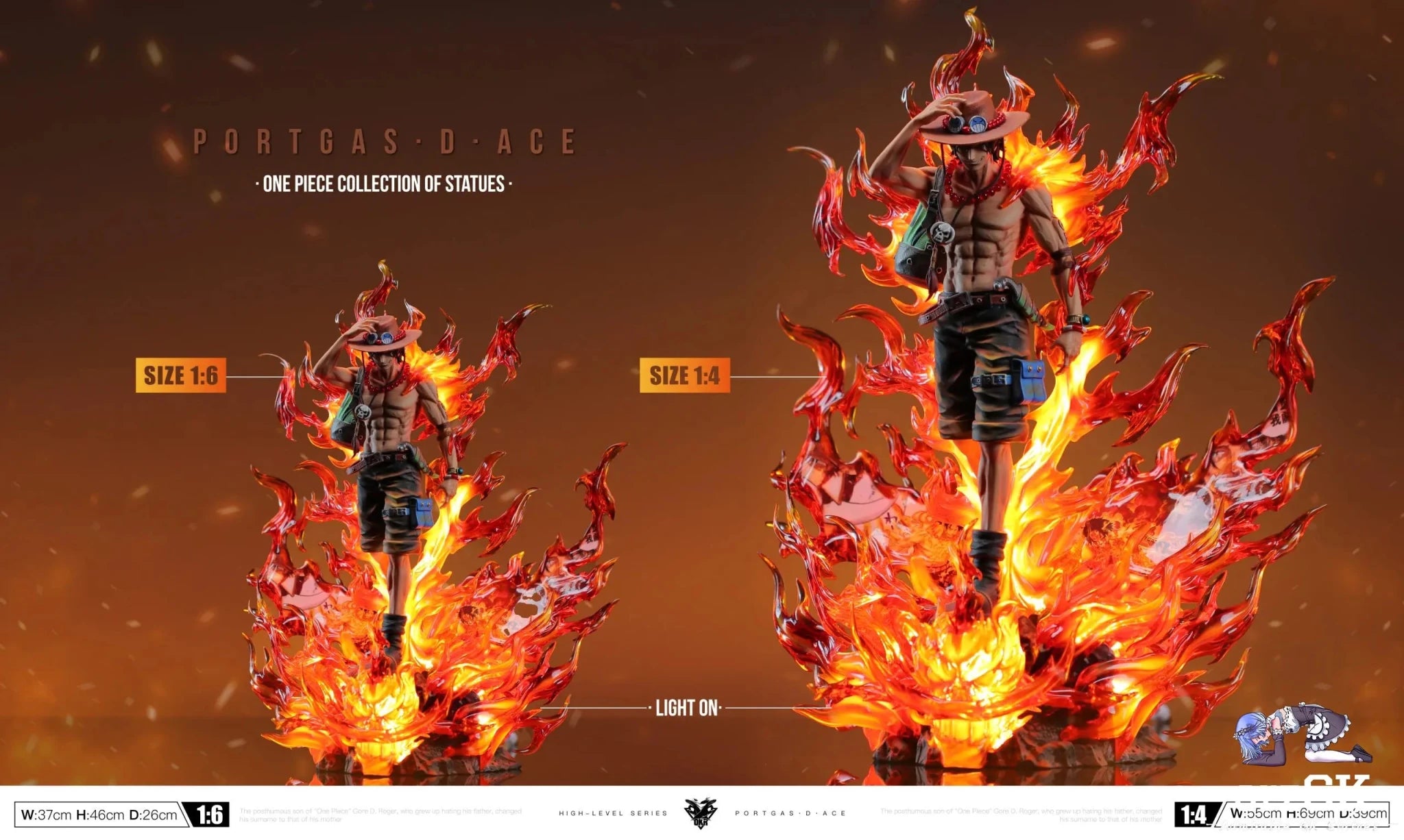 Okr Studio - One Piece Burning Ace resin statue Navy Toys anime figure