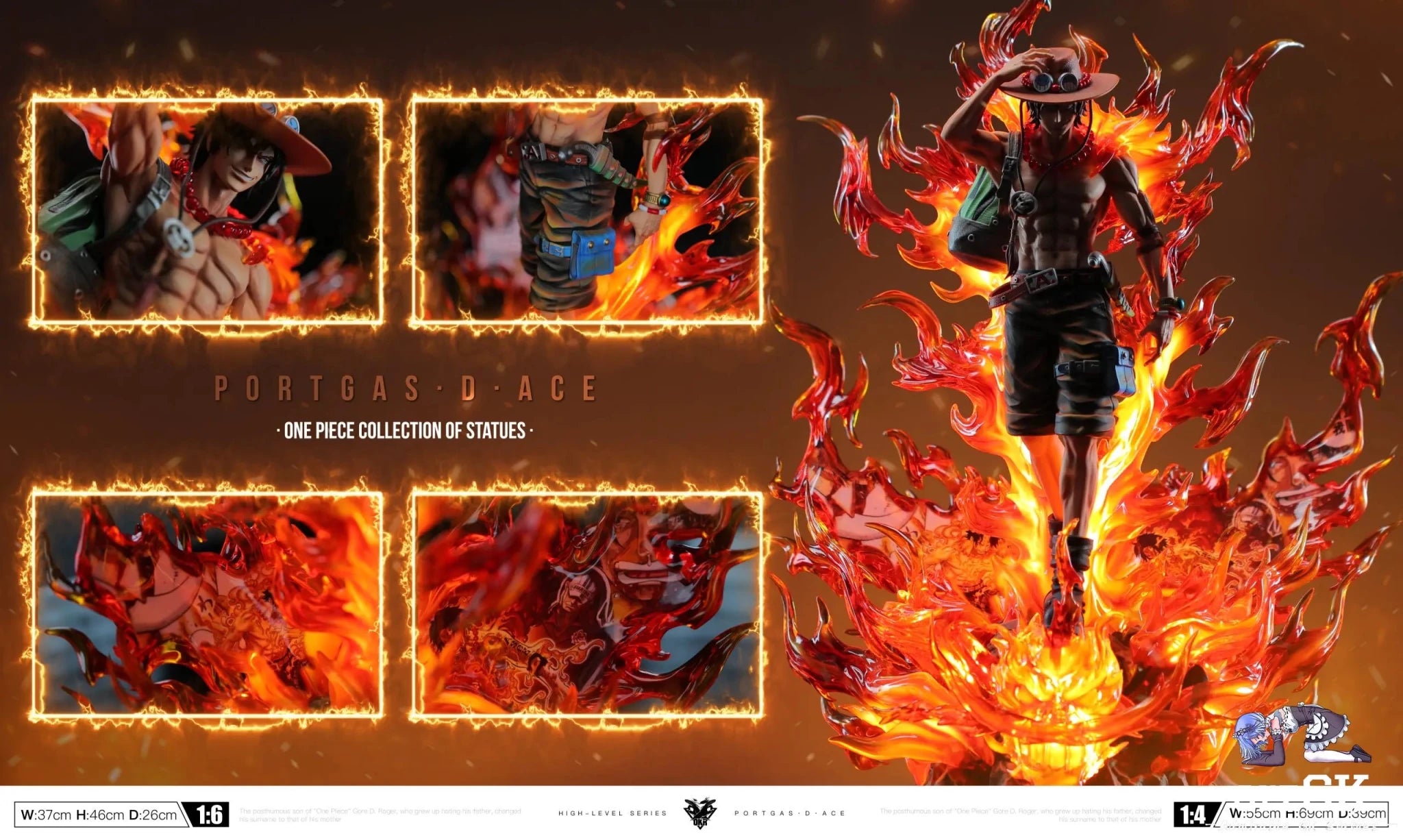 Okr Studio - One Piece Burning Ace resin statue Navy Toys anime figure