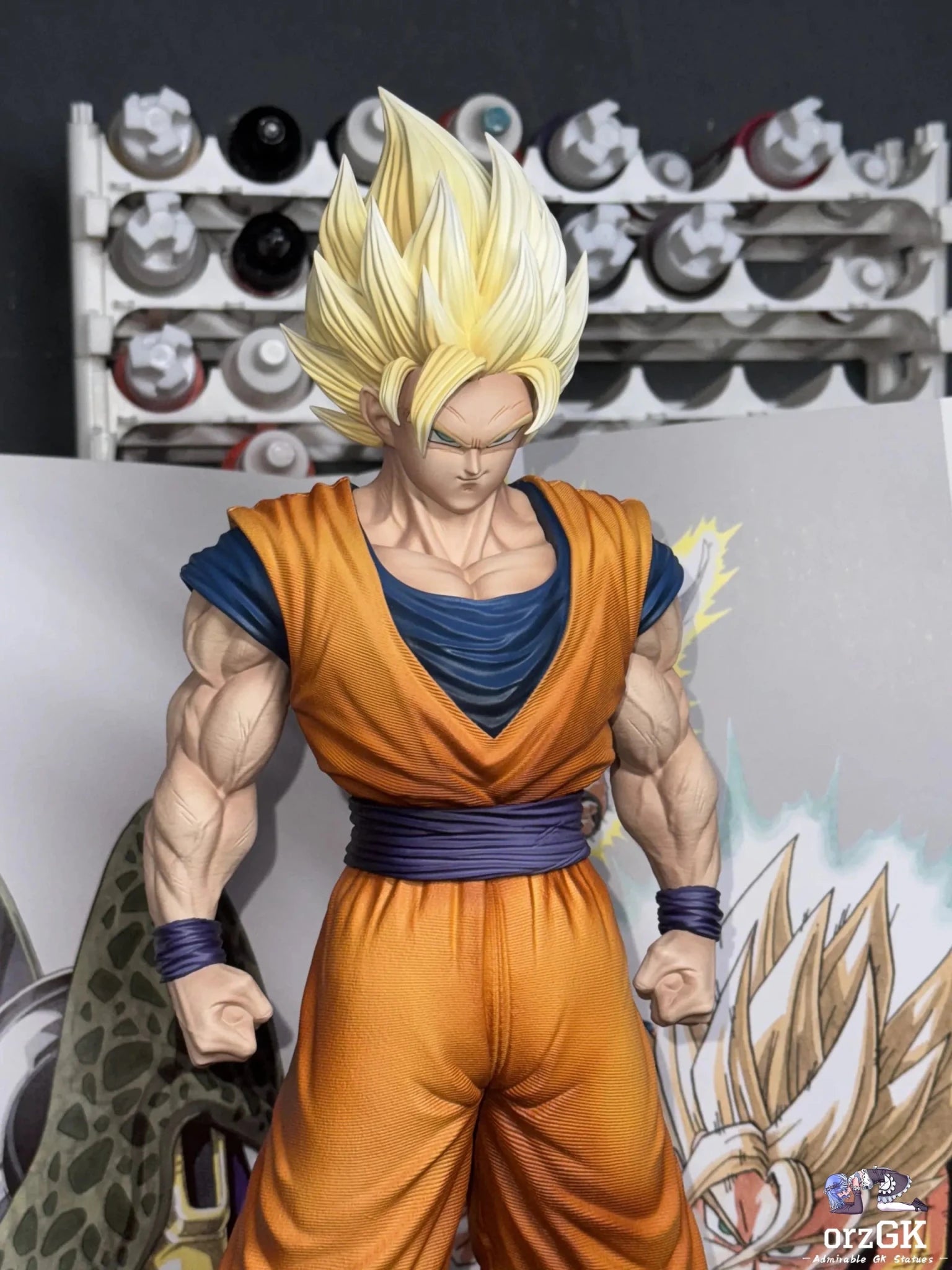 XG Studio - Dragon Ball Z Super Saiya 2 Goku resin statue Navy Toys anime figure