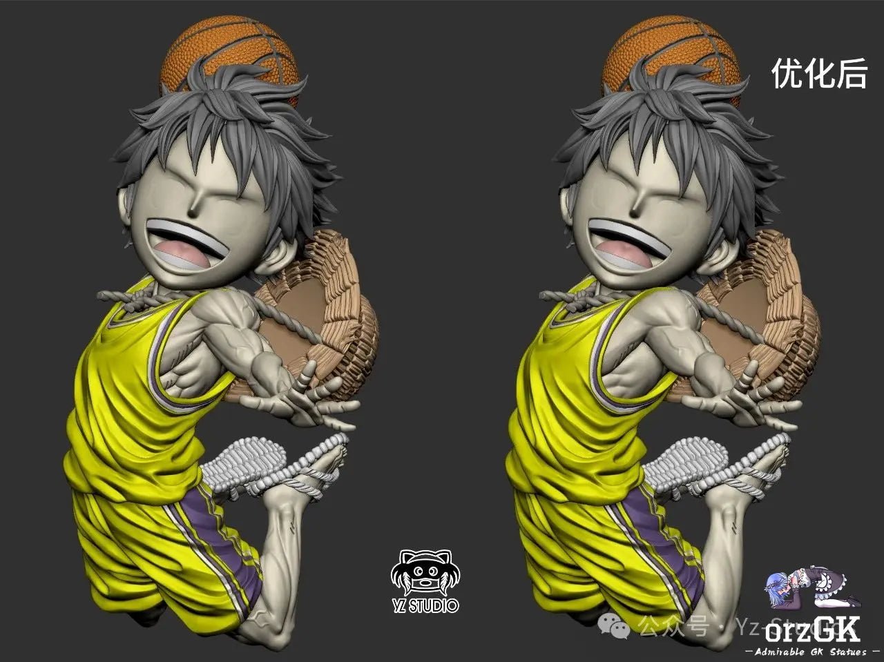 Yz Studio - One Piece Purple Gold Dream Team 1st Round Purple Gold Luffy resin statue Navy Toys anime figure