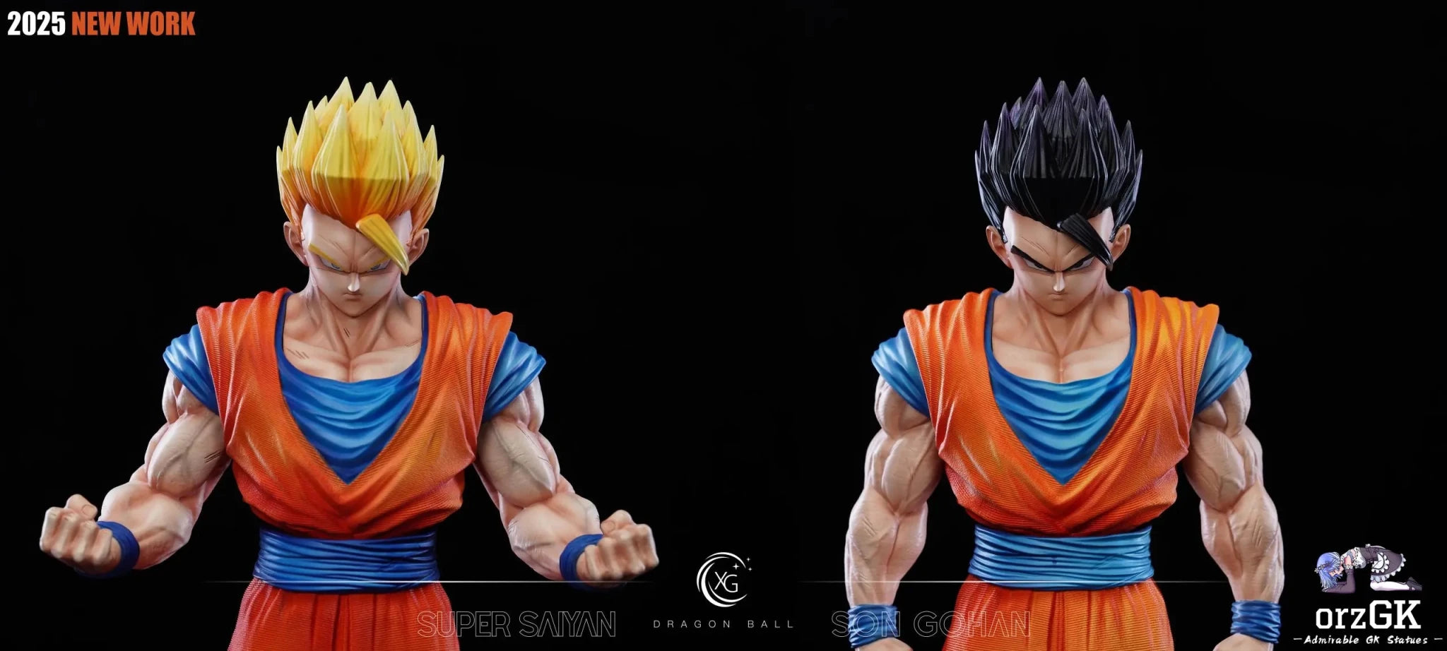 XG Studio - Dragon Ball Super Saiyan 2 Gohan & Mysterious Gohan resin statue Navy Toys anime figure