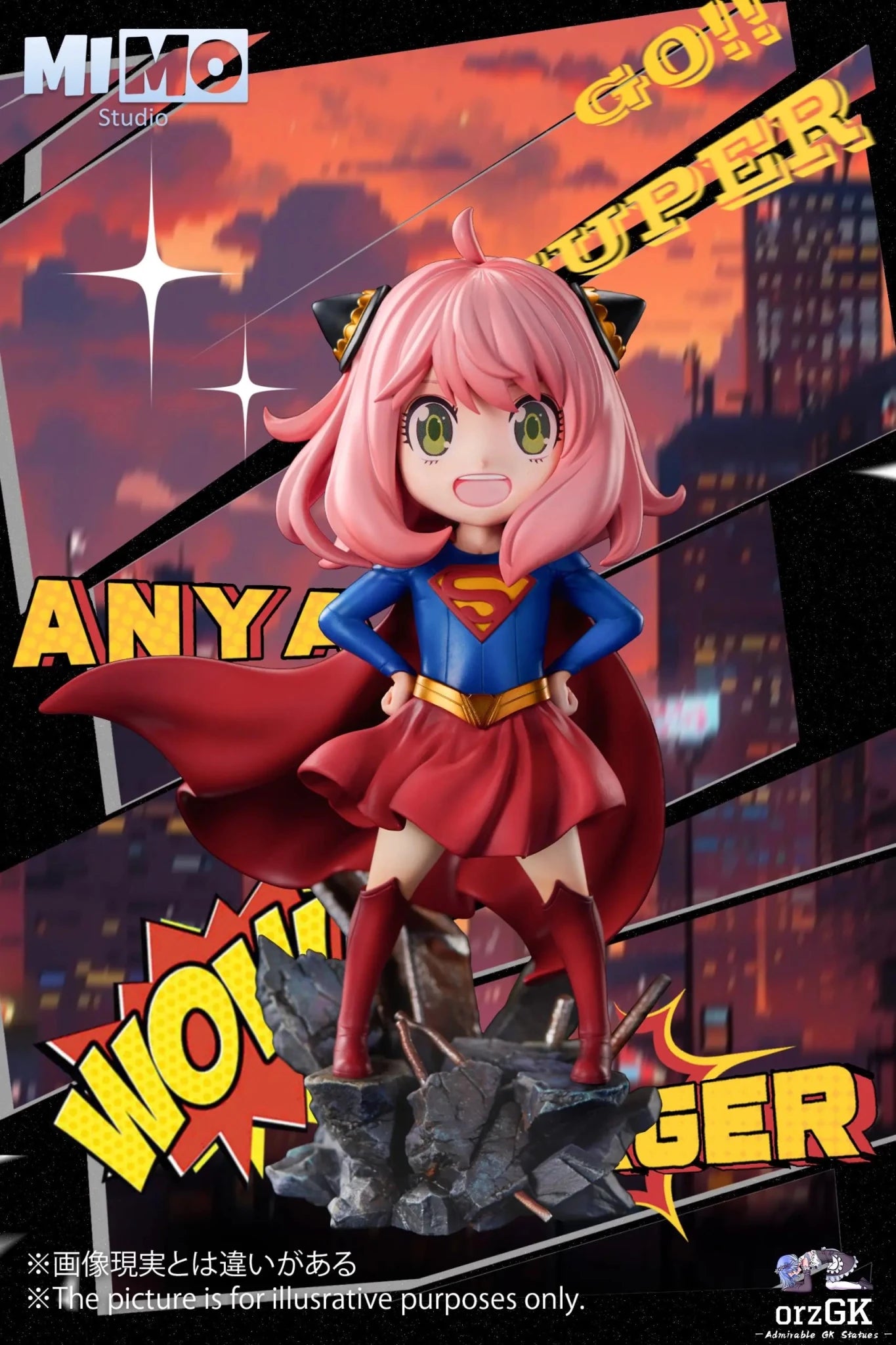 Mimo Studio - Spy x Family Super Girl Anya Cos Superwoman resin statue Navy Toys anime figure