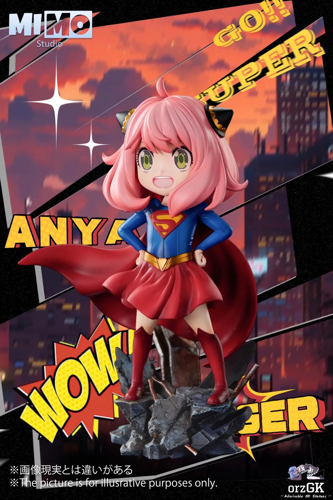 Mimo Studio - Spy x Family Super Girl Anya Cos Superwoman resin statue Navy Toys anime figure