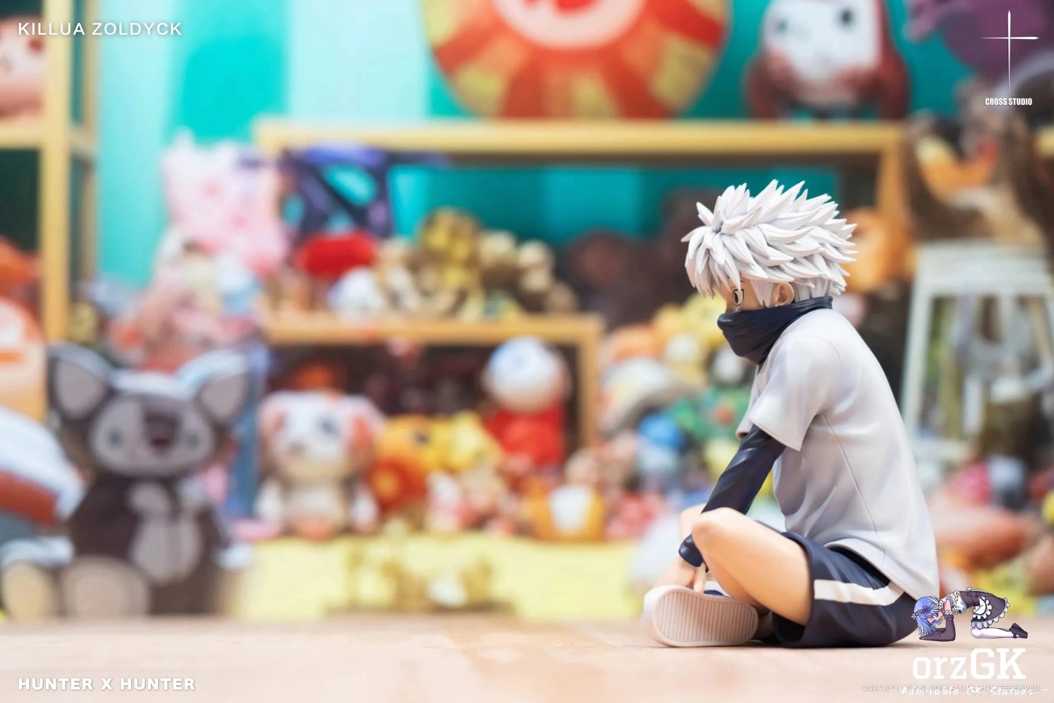Cross Studio - HUNTER x HUNTER Sitting Killua resin statue Navy Toys anime figure
